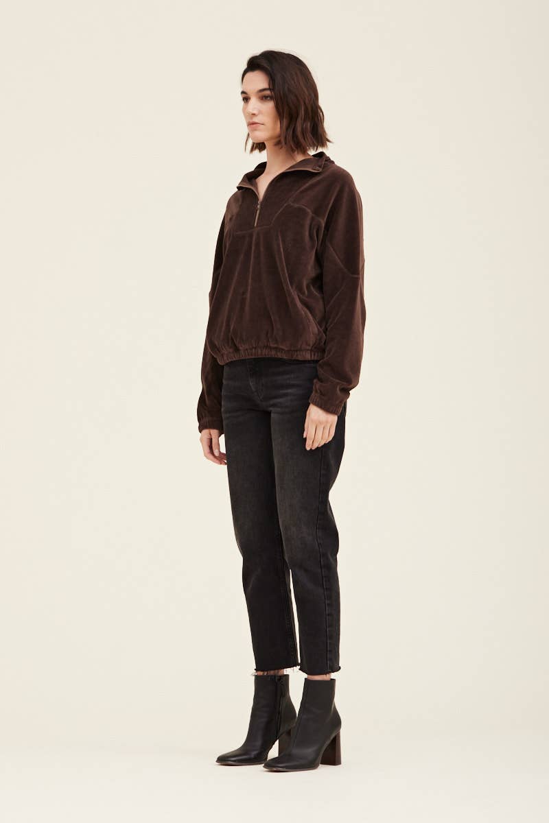 Cocoa Velvet Quarter Zip