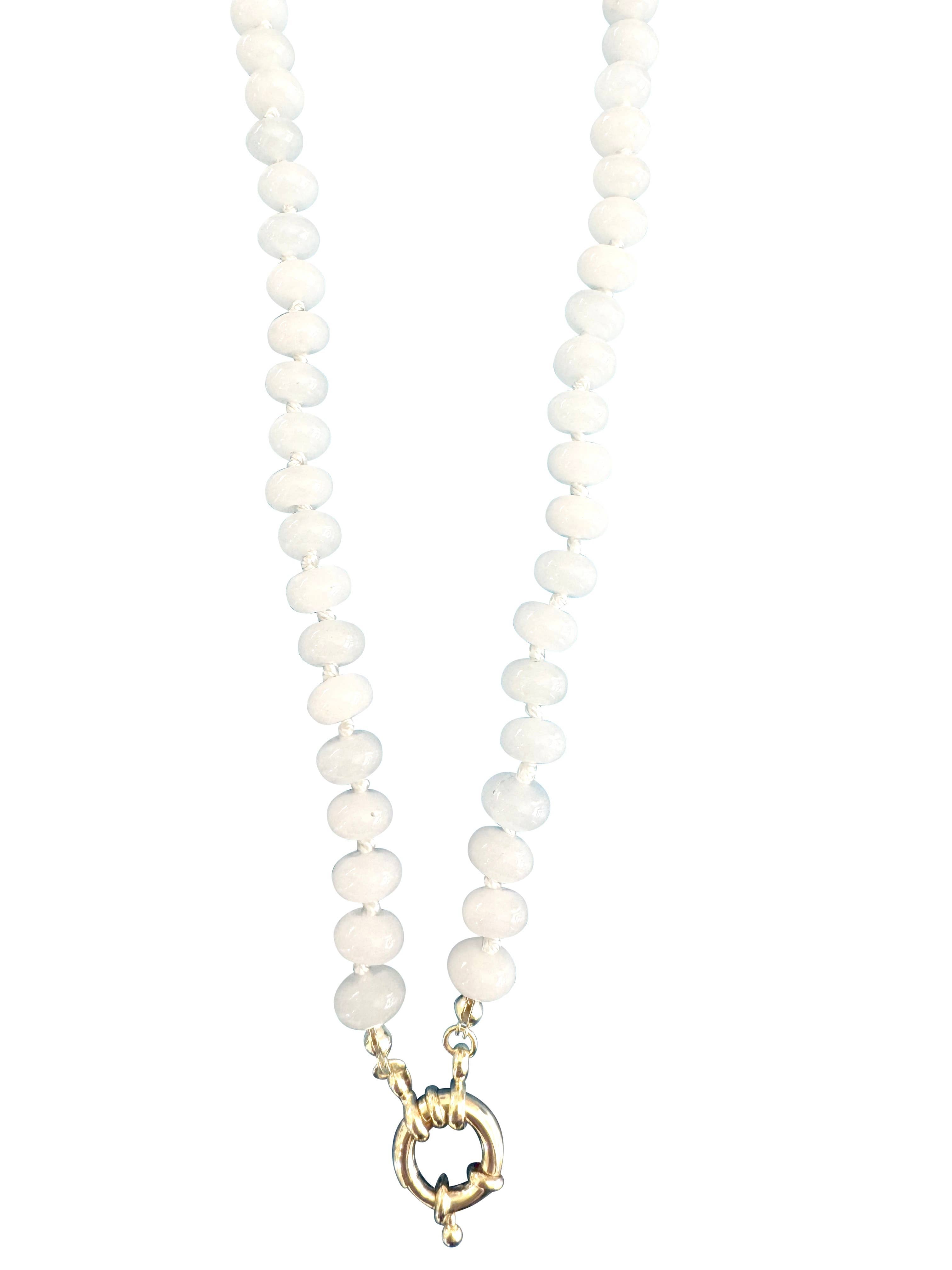 Bria White Agate Beaded Necklace