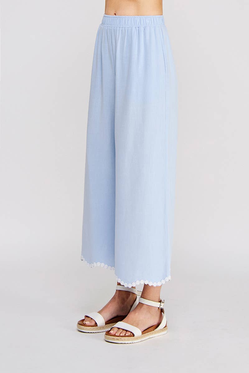 Laurel Soft Linen Elastic Waist Ankle Pant