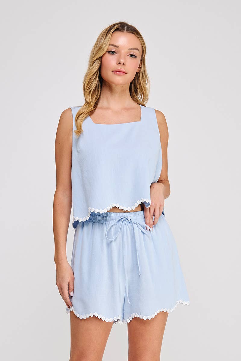 Laurel Linen Blend Square Neck Tank