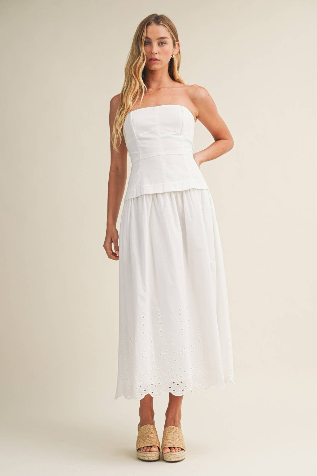 Willa Eyelet Hem Dress