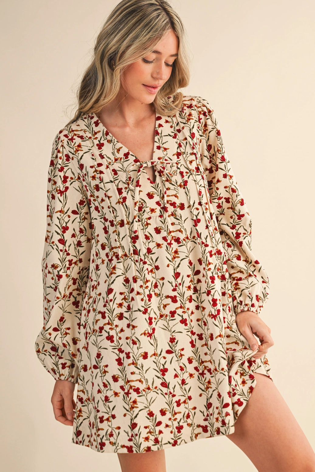 Grace Floral Corduroy Dress