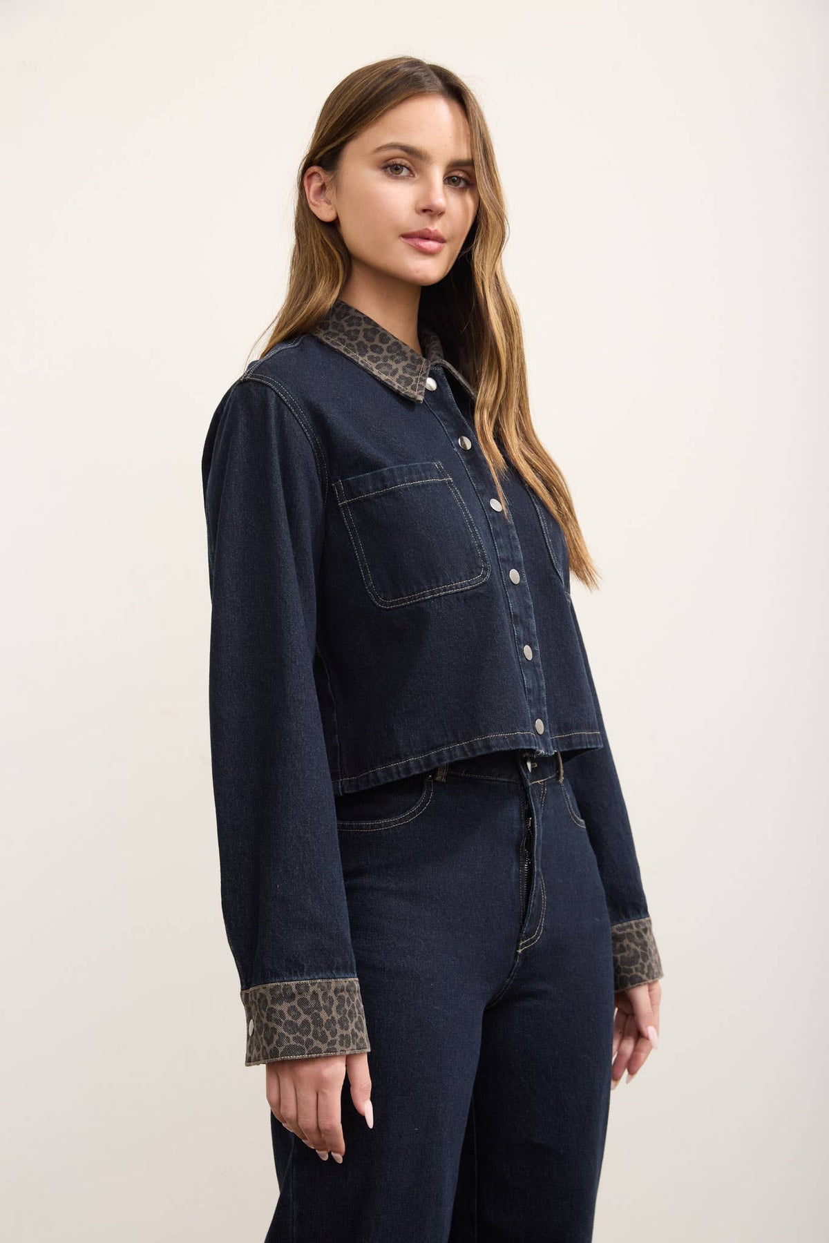 Birdie Leopard Cuffed Jacket