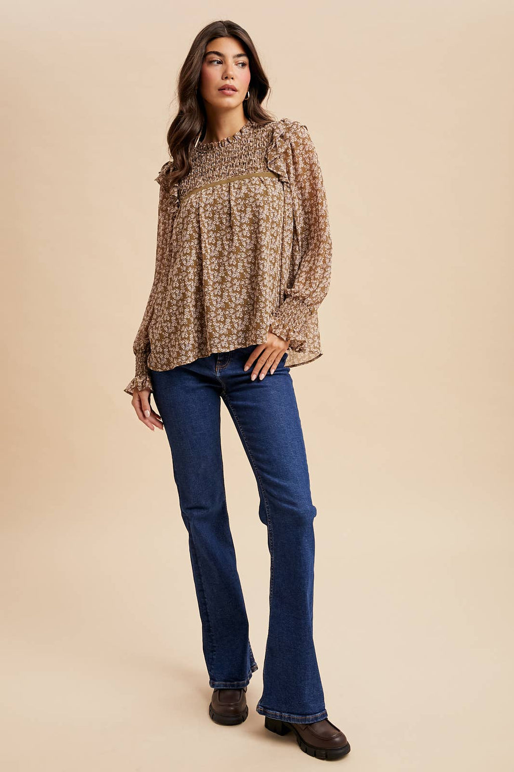 Penny Smocked Floral Blouse