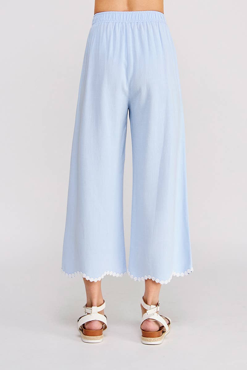 Laurel Soft Linen Elastic Waist Ankle Pant