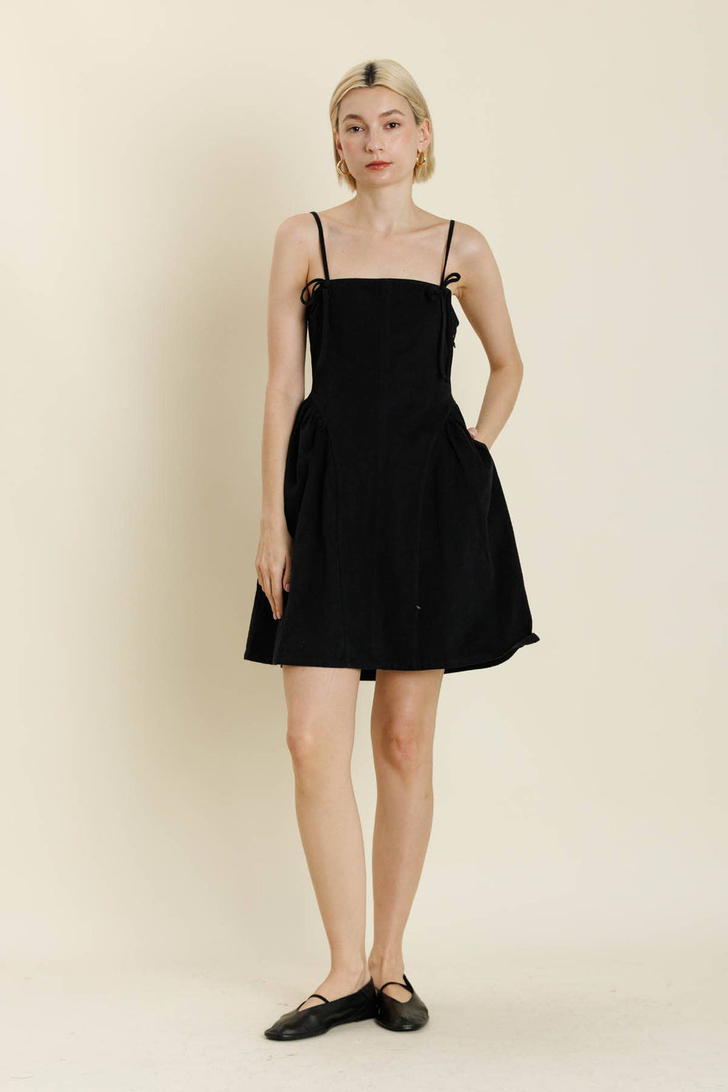 Nora Bow Trim Mini Dress