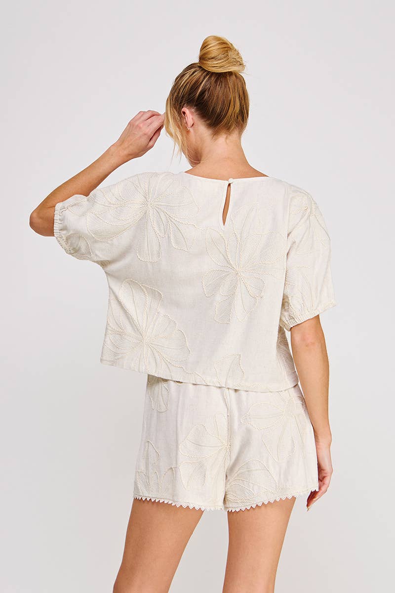 Flora Embroidered Dolman Top