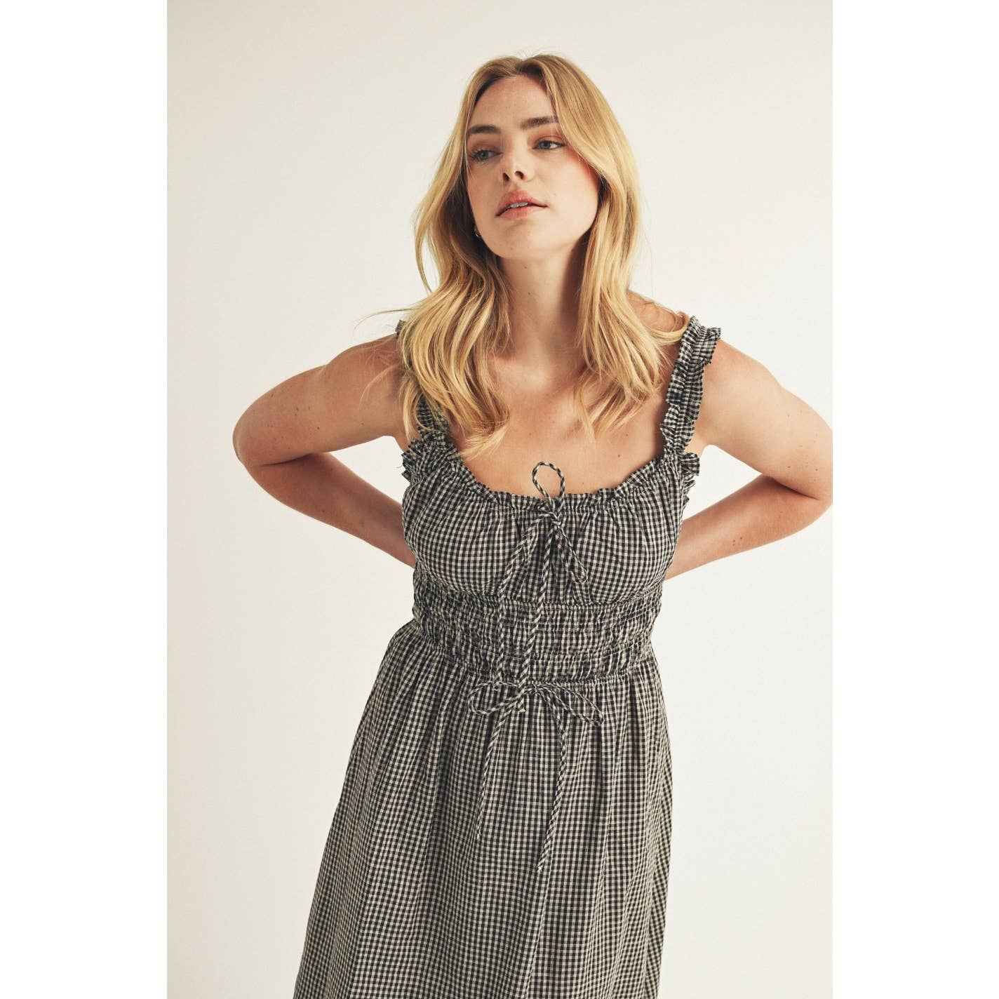 Midnights Gingham Midi Dress