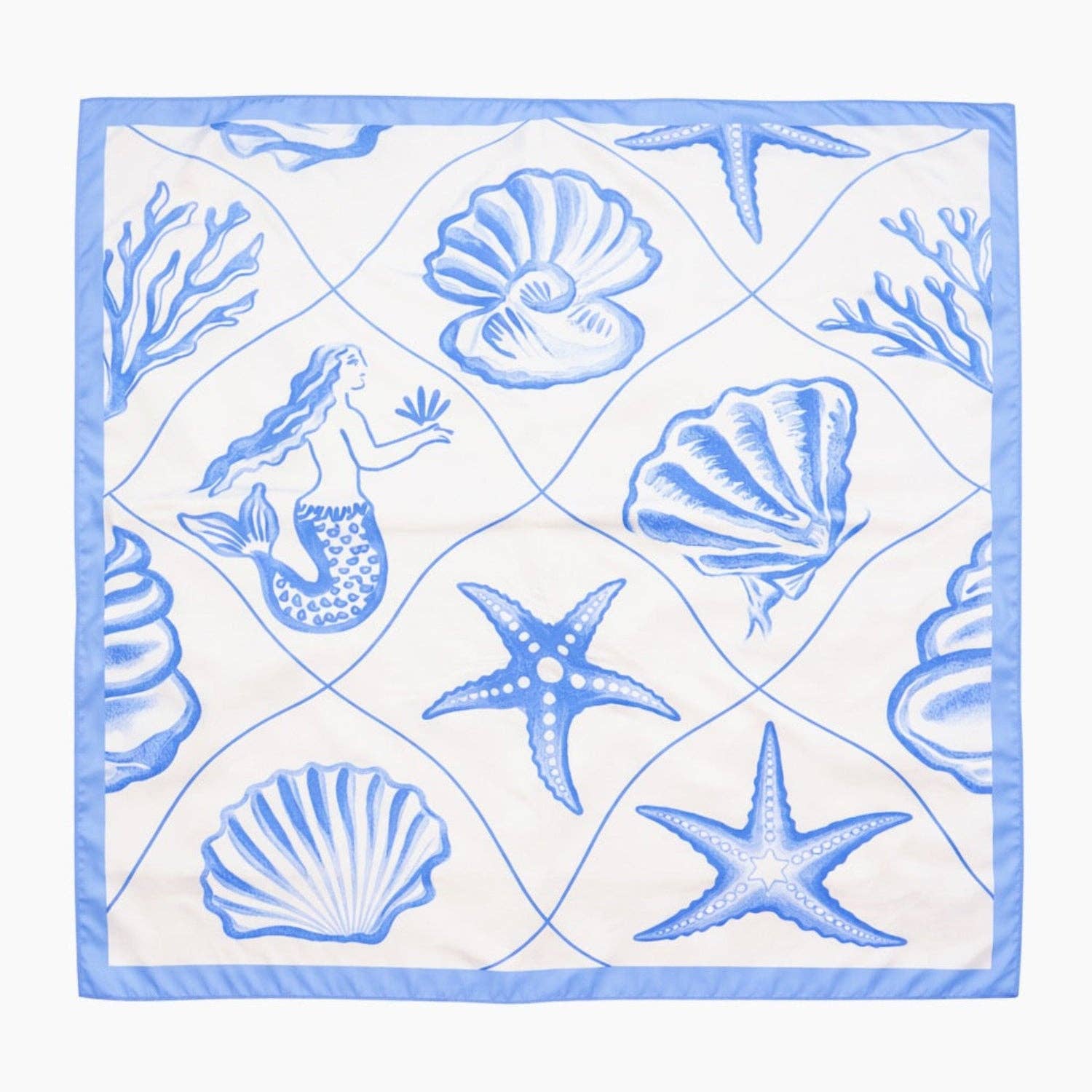 Serena Silky Sea Shell Square Scarf