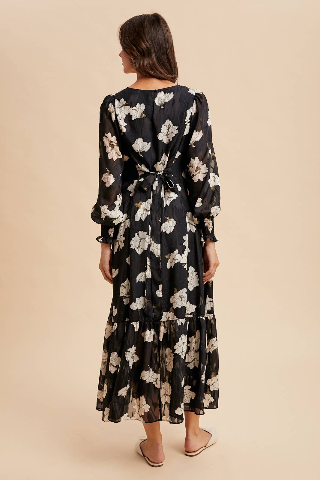 Rita Jacquard Floral Maxi Dress