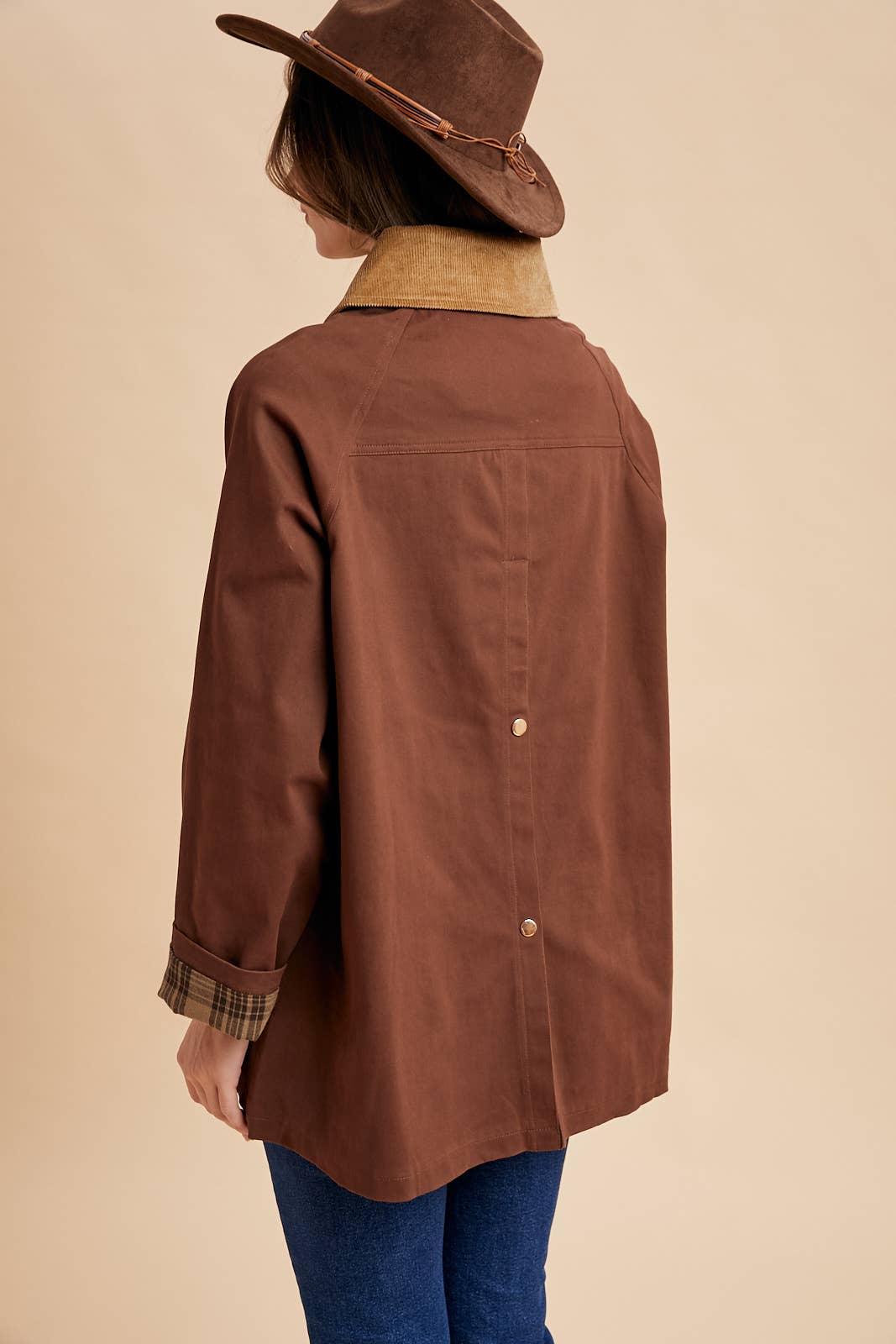 Demi Mocha Cotton Barn Jacket