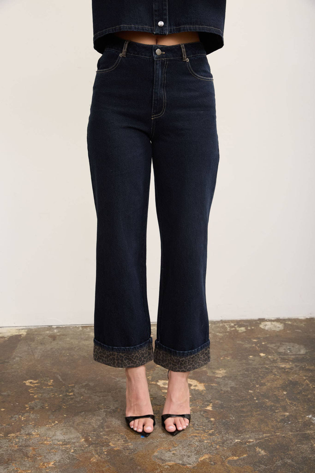 Birdie Leopard Cuff Jeans