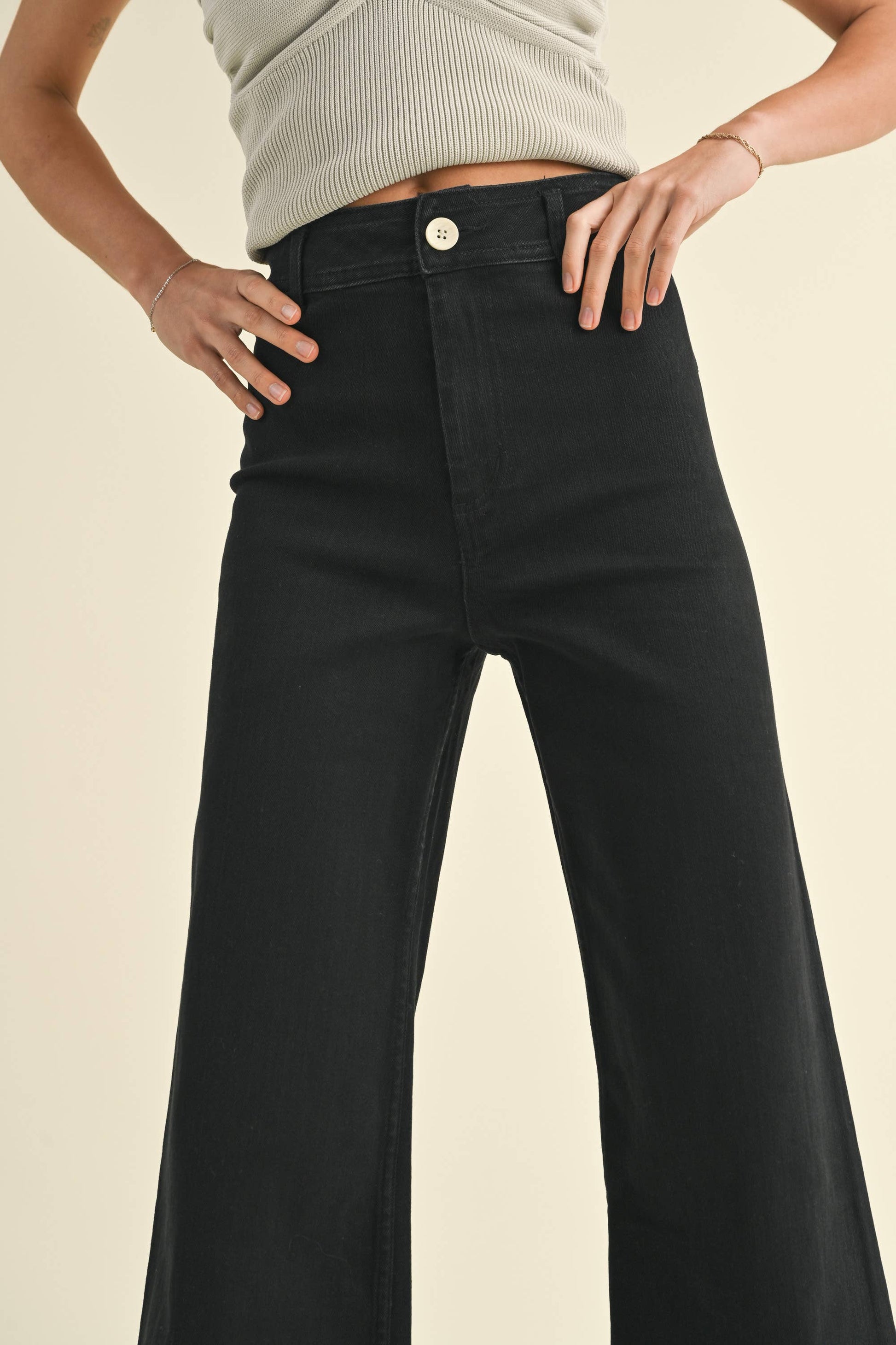 Gabby Straight Wide Leg Denim Pants