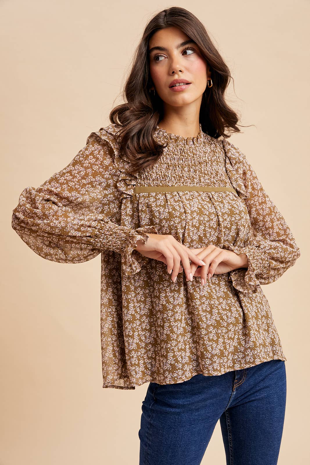 Penny Smocked Floral Blouse