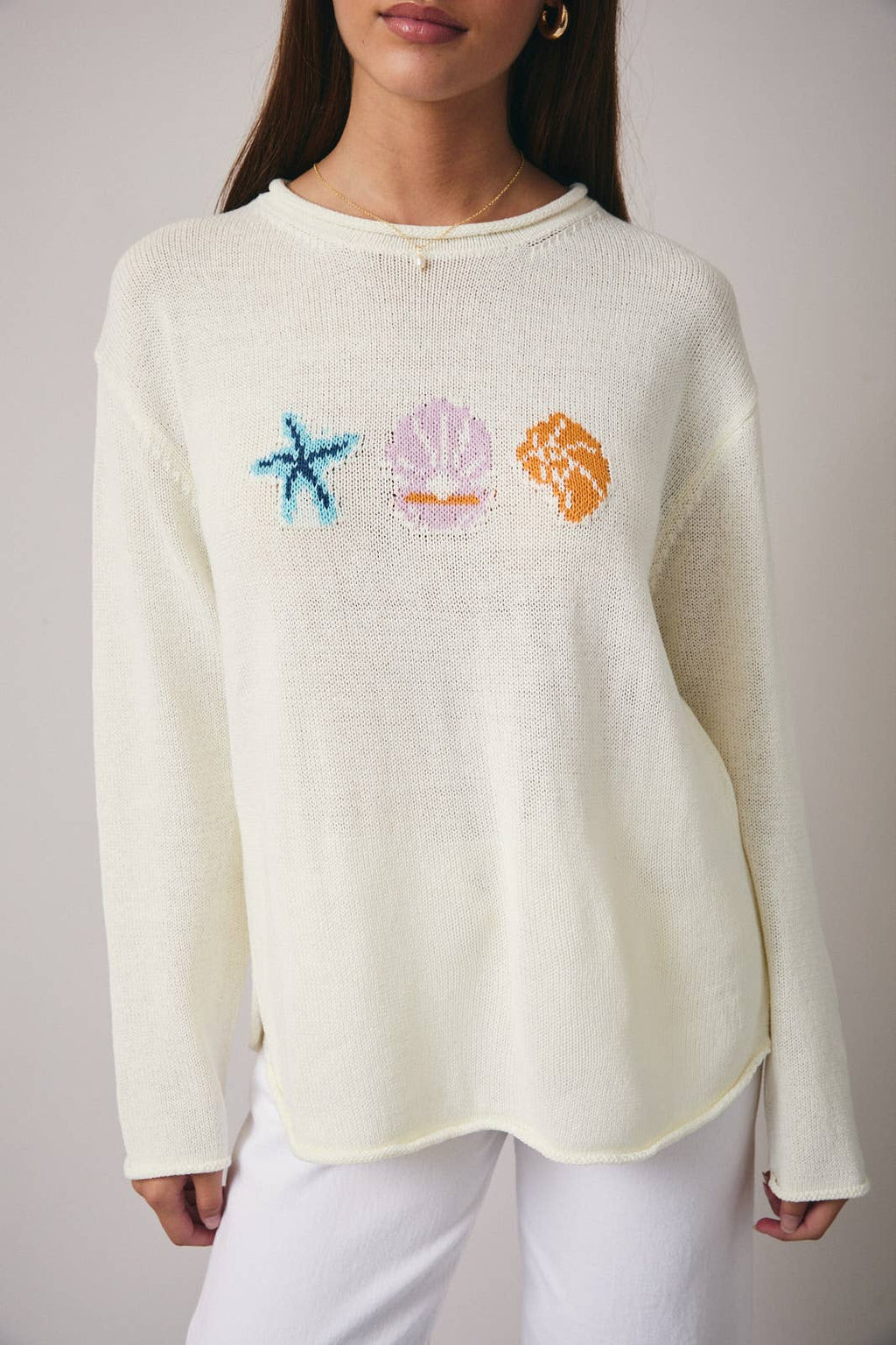 The Ocean Breeze Knit Roll-Hem Sweater