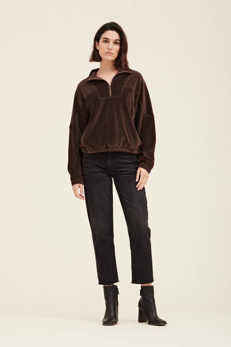 Cocoa Velvet Quarter Zip