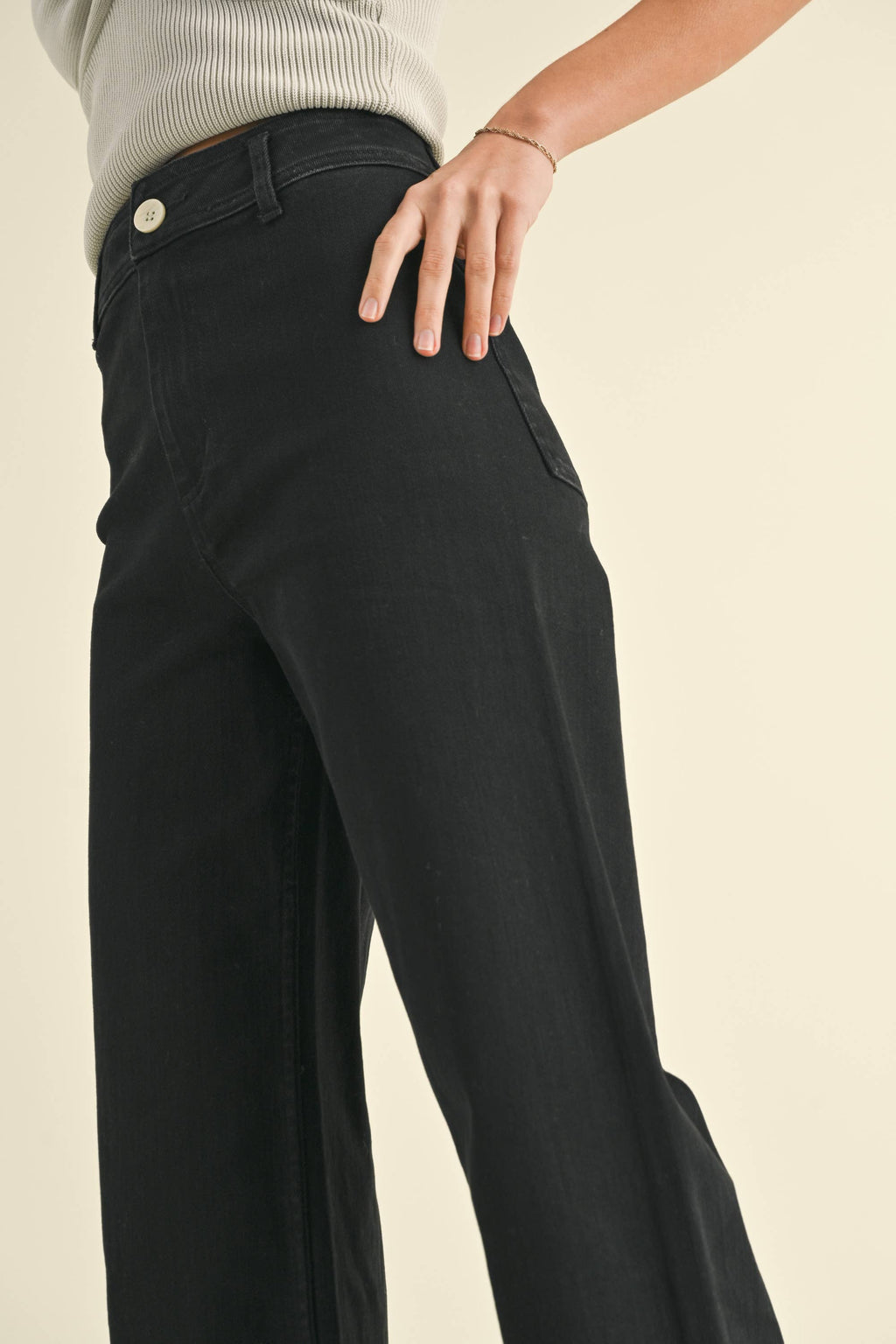 Gabby Straight Wide Leg Denim Pants