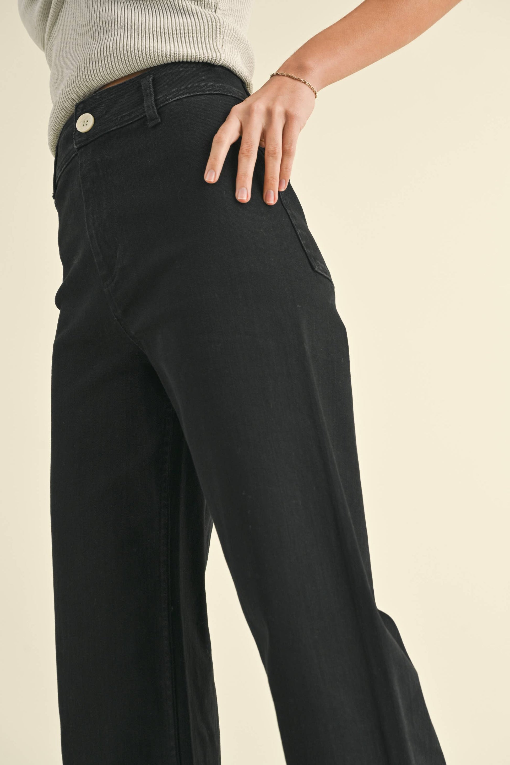 Gabby Straight Wide Leg Denim Pants