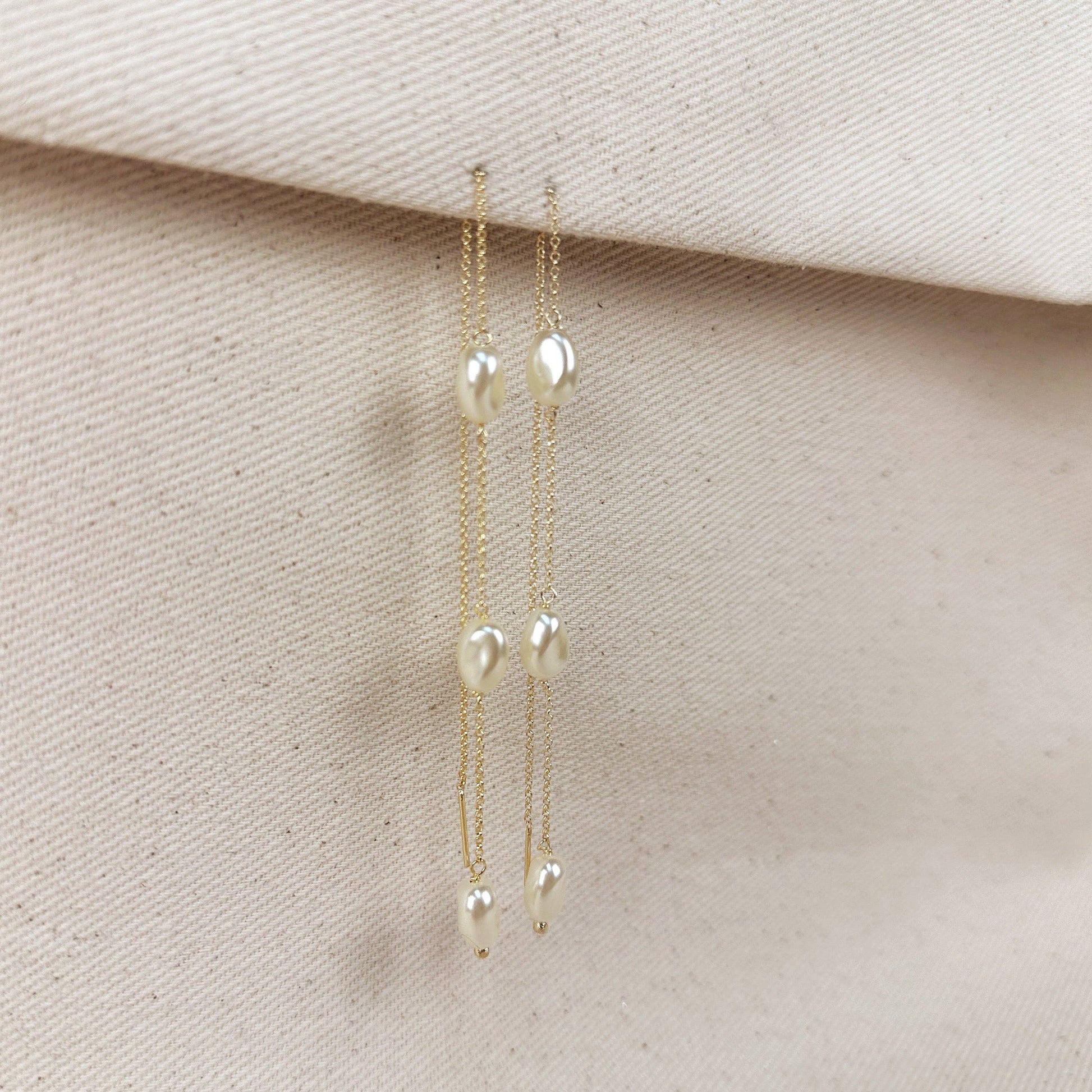 Margot Baroque Pearl Threader Earrings