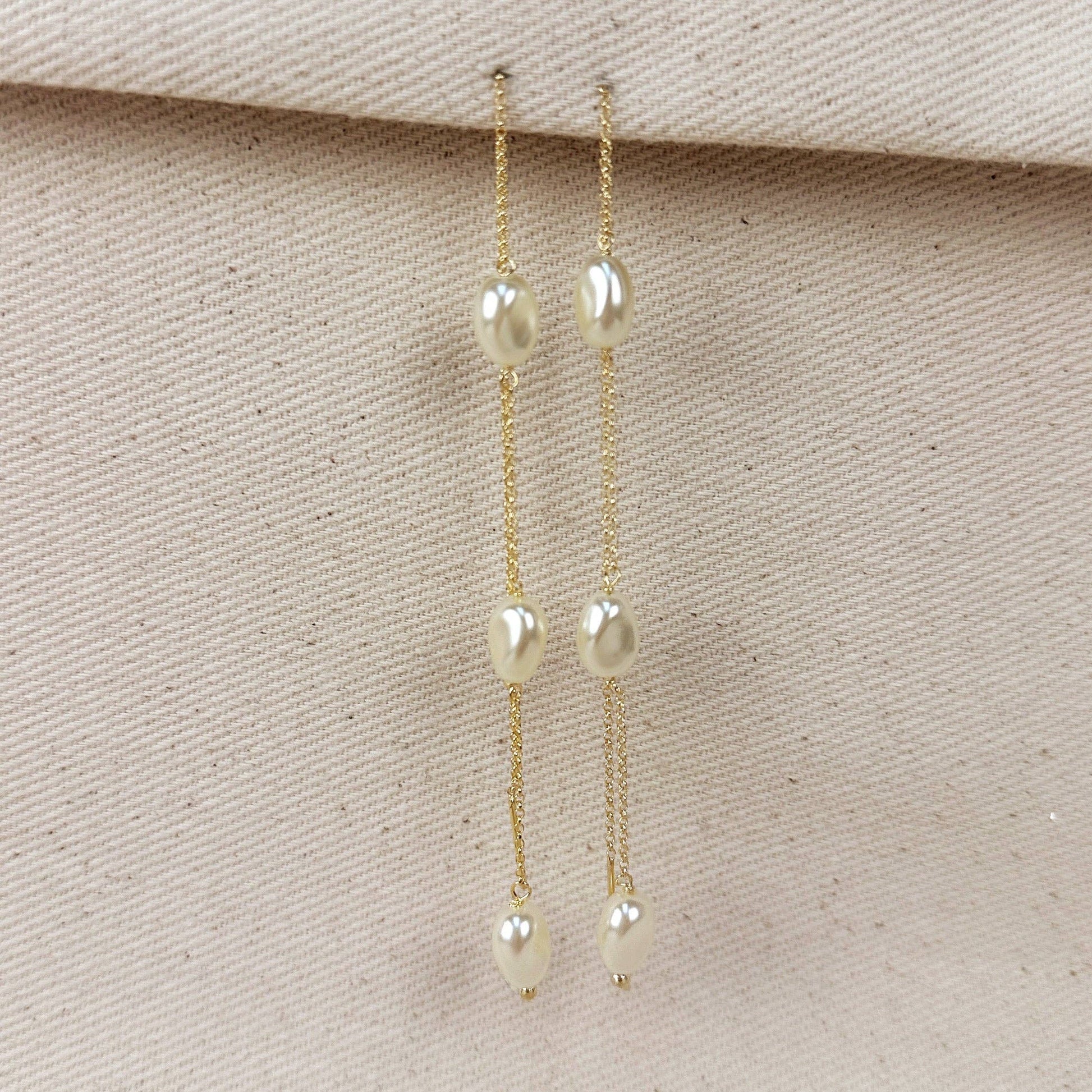 Margot Baroque Pearl Threader Earrings