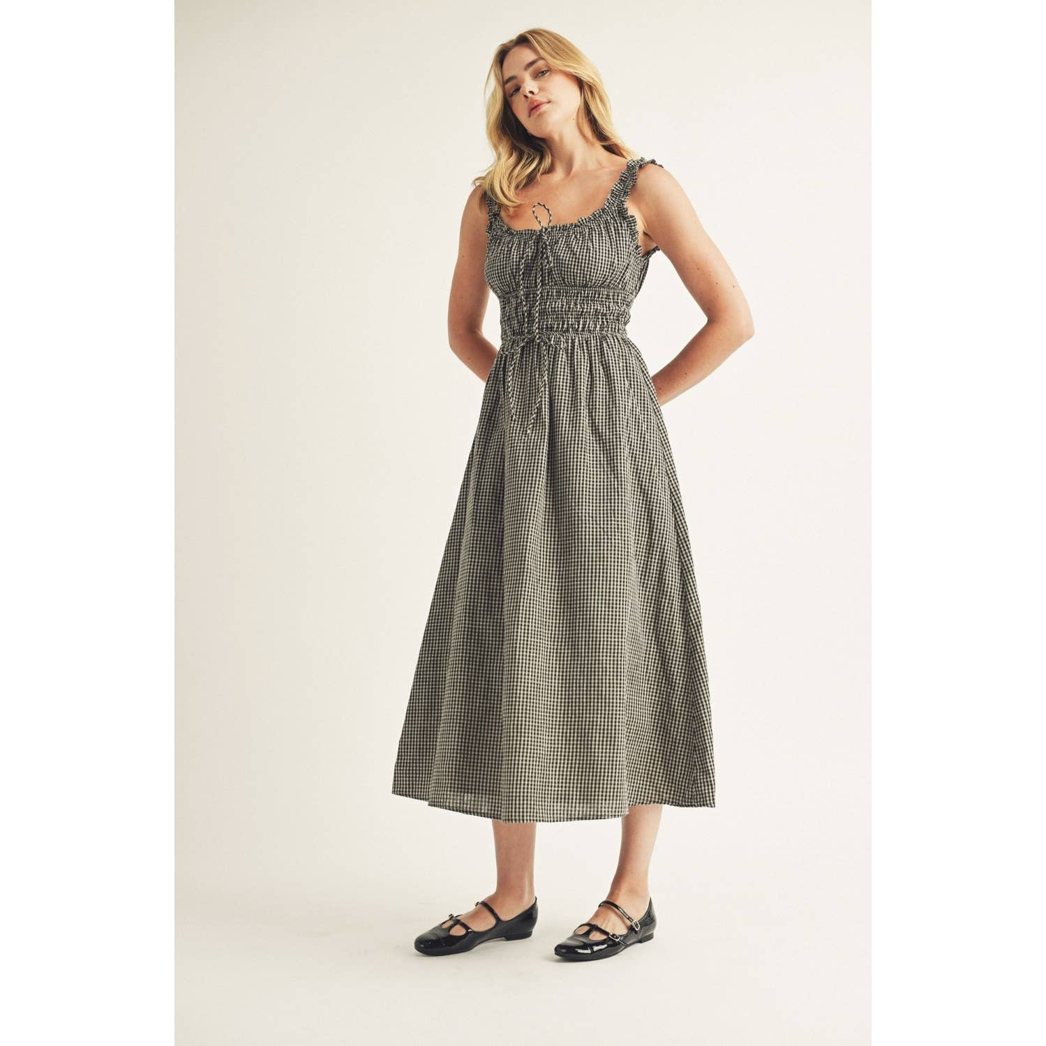 Midnights Gingham Midi Dress