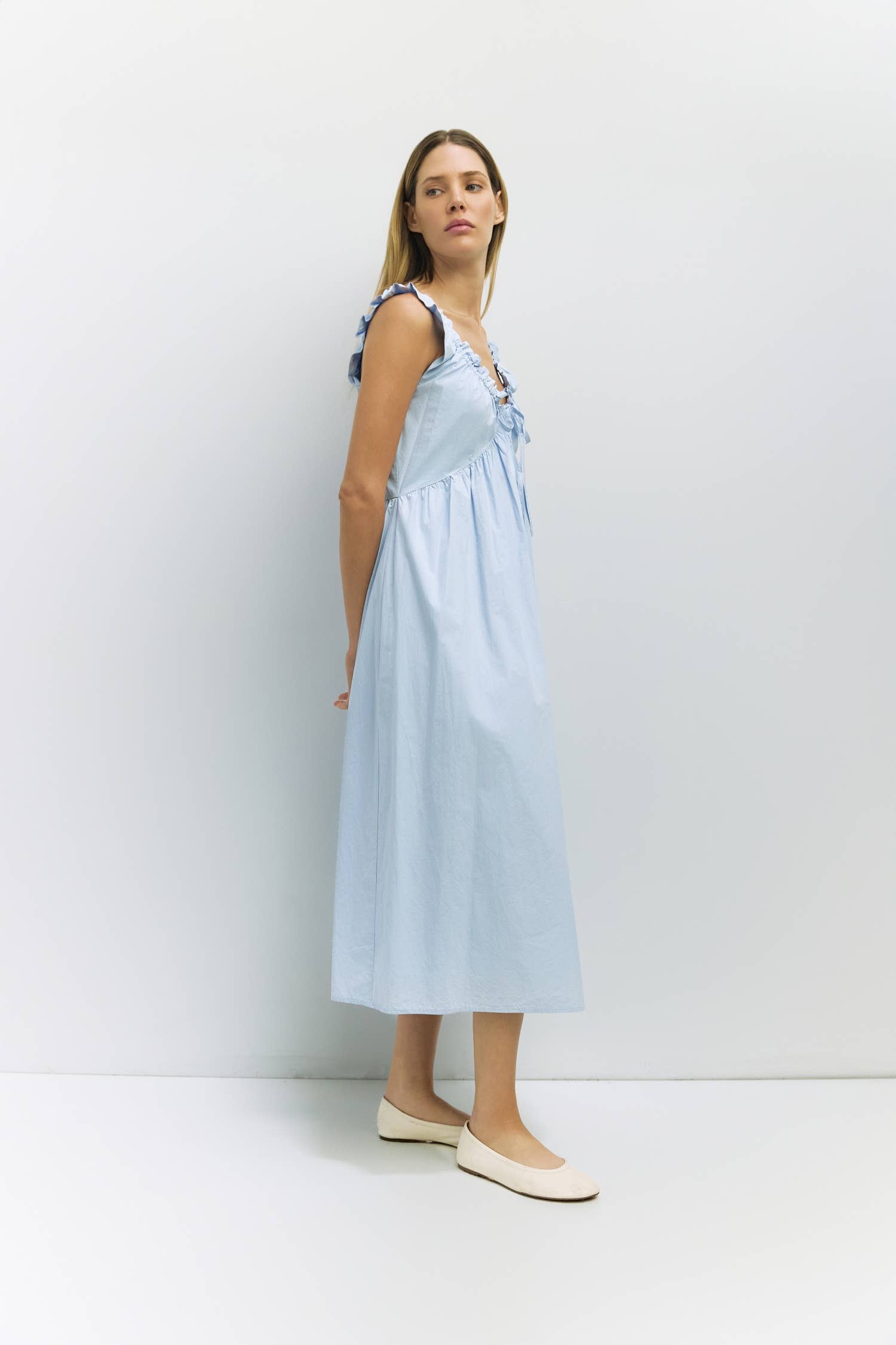The Clare Poplin Midi Dress