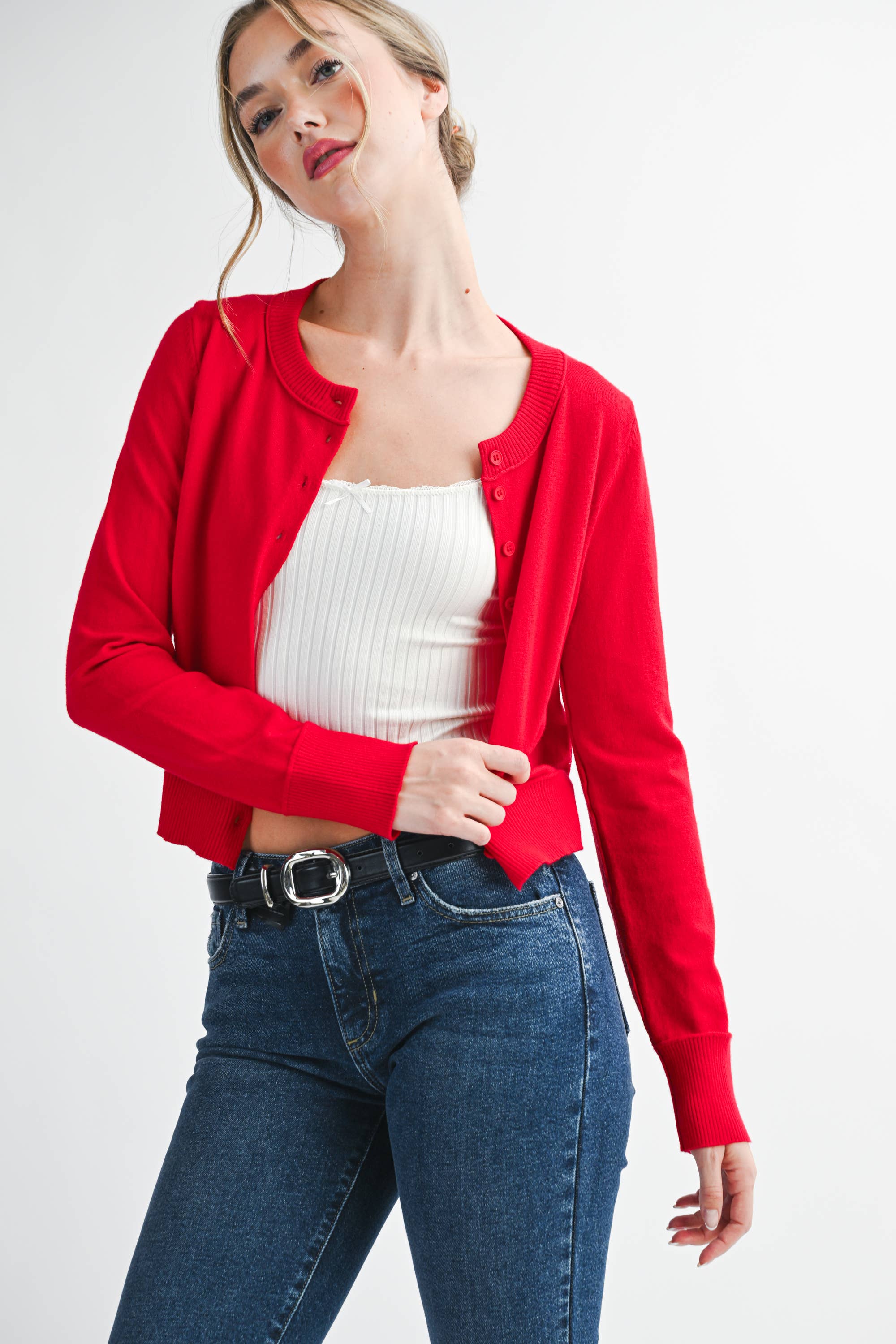 Sierra Ribbed Button-Up Knit Cardigan