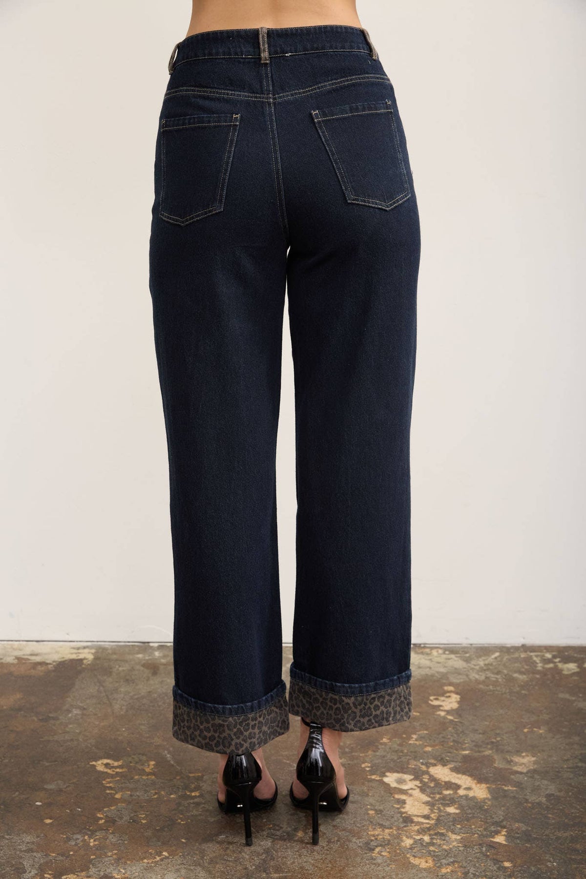 Birdie Leopard Cuff Jeans