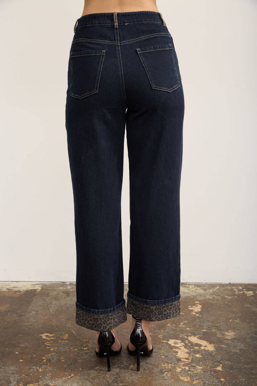 Birdie Leopard Cuff Jeans