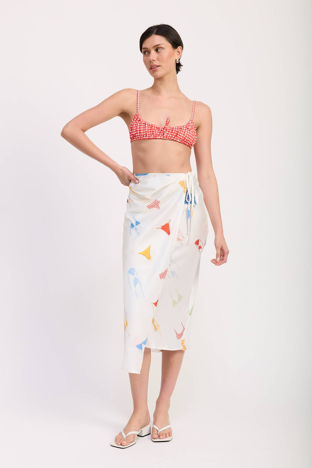Sun & Swim Satin Midi Skirt