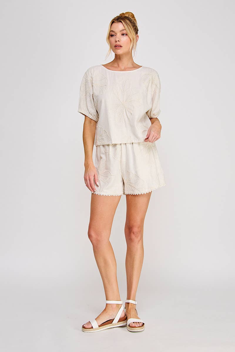 Flora Embroidered Dolman Top