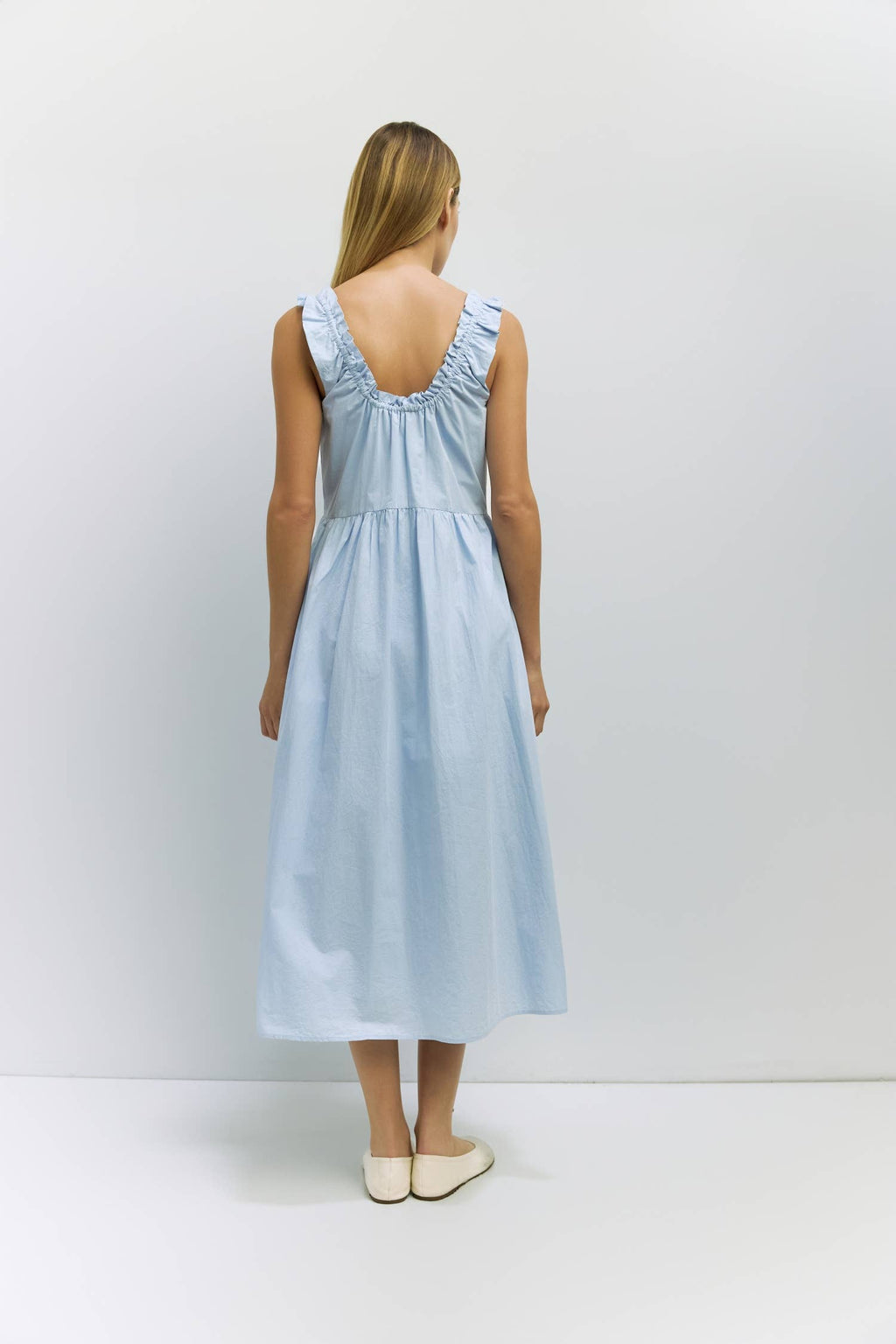 The Clare Poplin Midi Dress