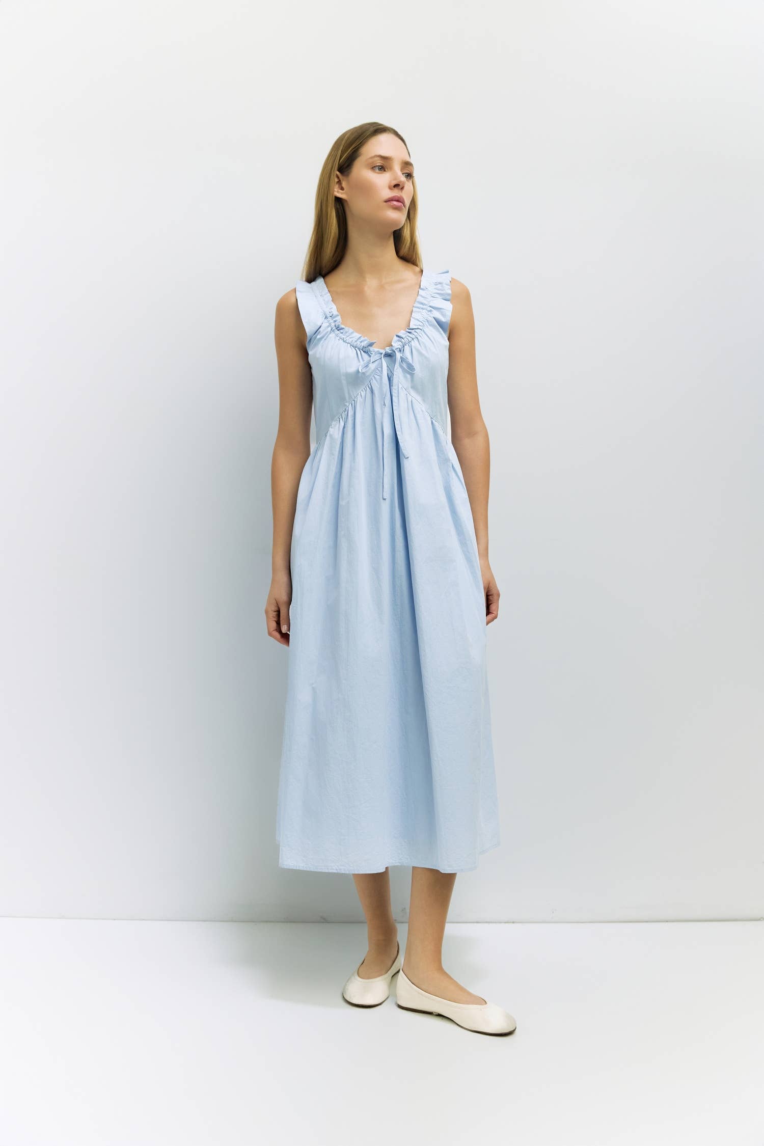 The Clare Poplin Midi Dress
