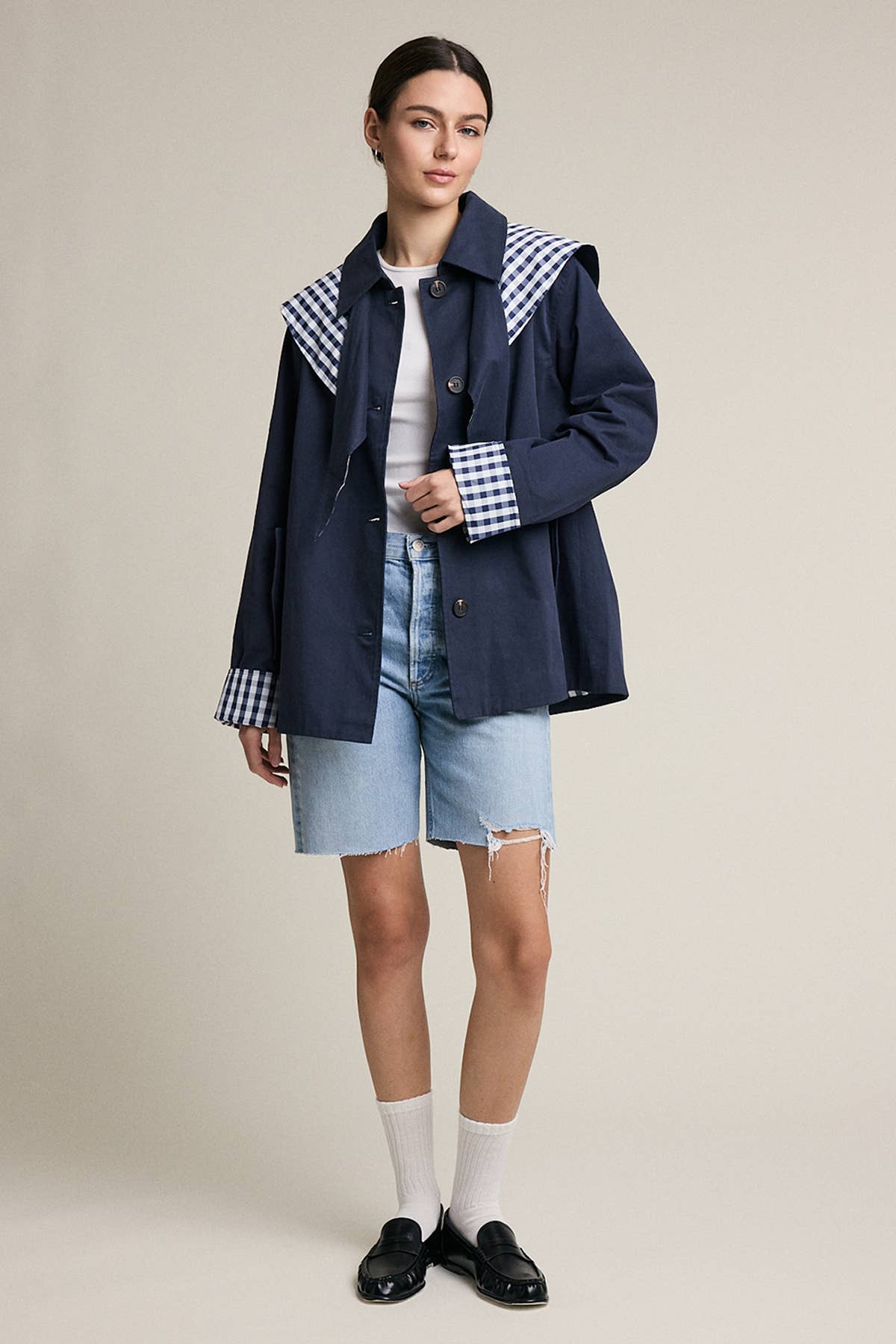 Charlie Gingham Scarf Detail Jacket