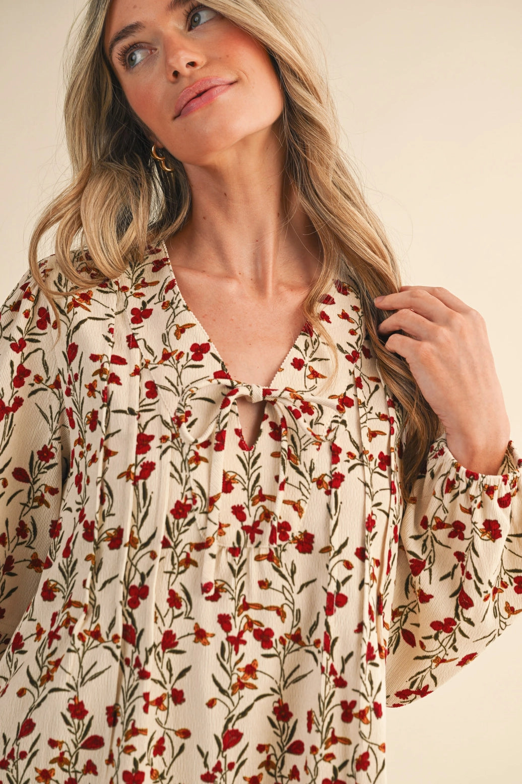 Grace Floral Corduroy Dress