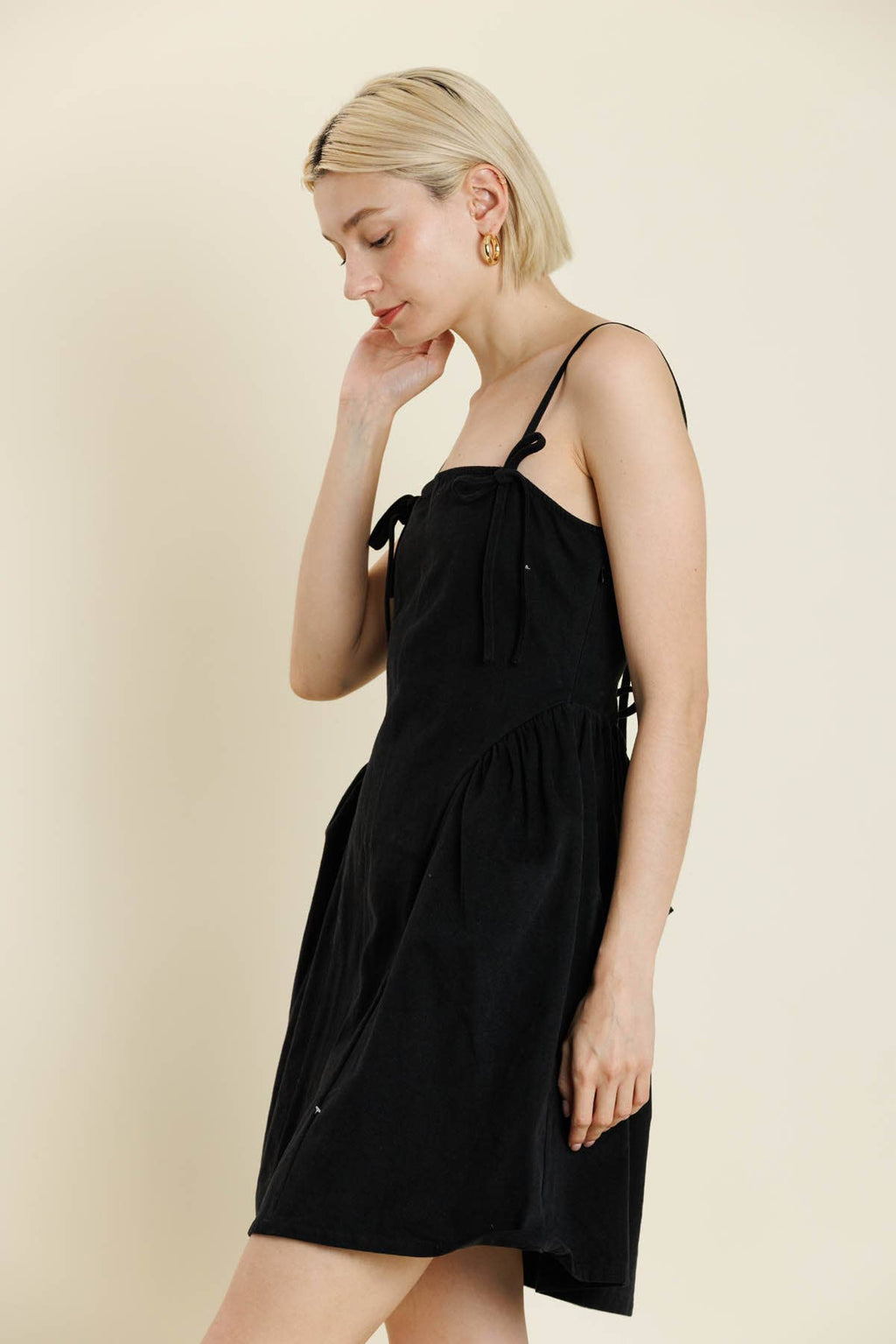 Nora Bow Trim Mini Dress