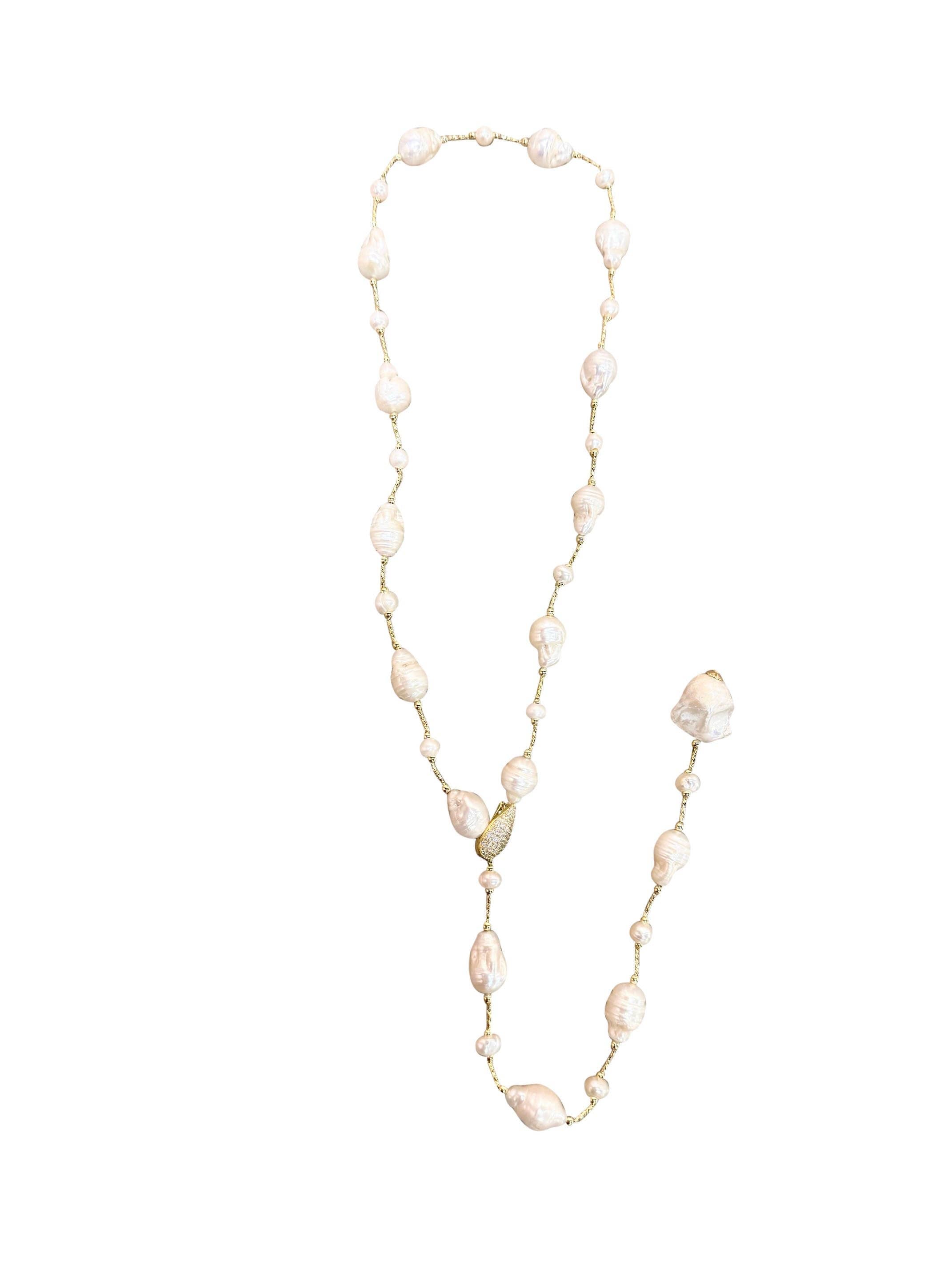 Florian Freshwater Pearl Lariat Necklace