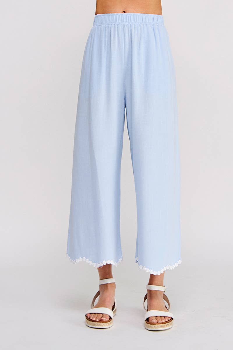Laurel Soft Linen Elastic Waist Ankle Pant