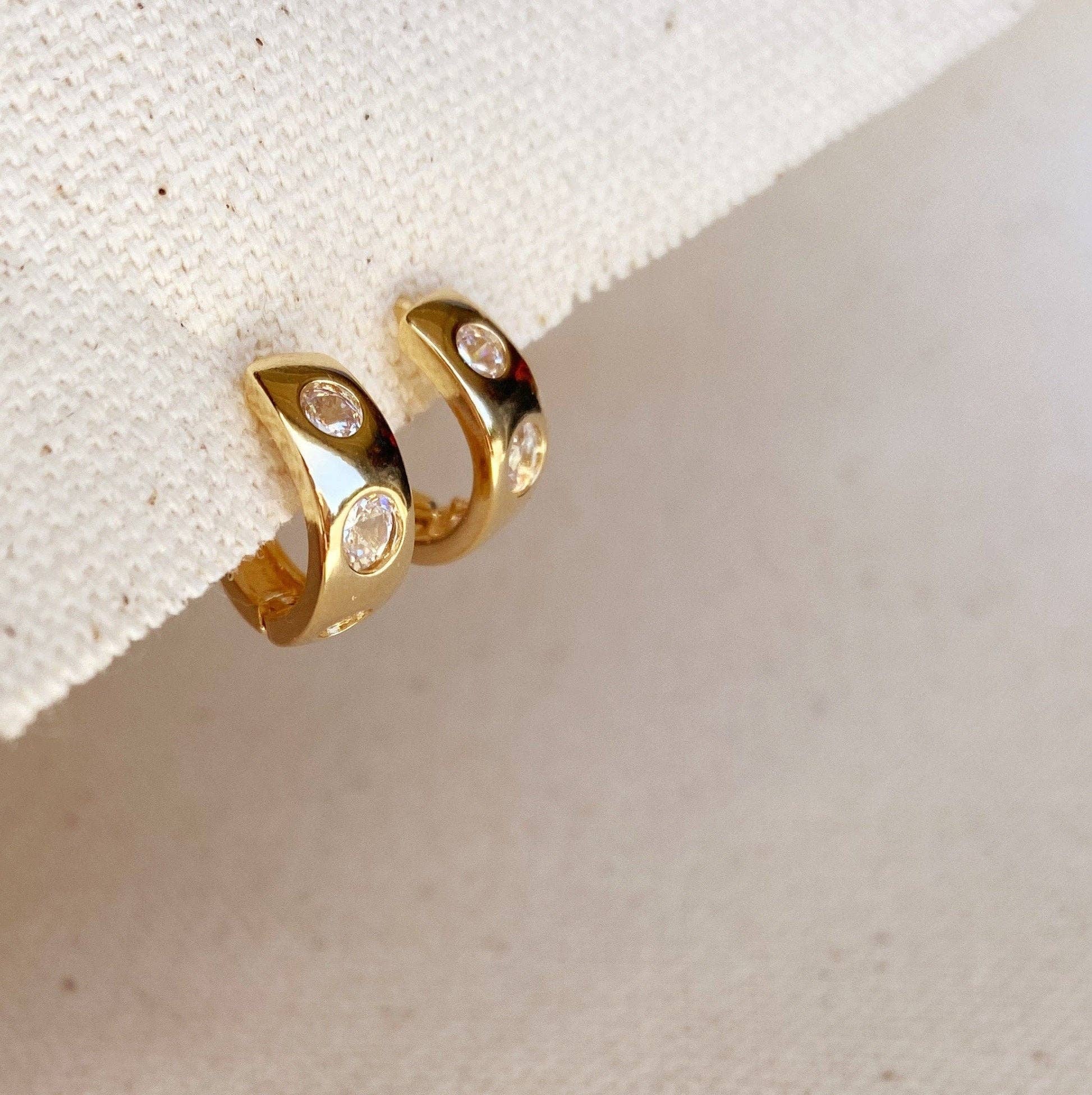 Ellie 18k Gold Filled Huggie Hoop Earrings