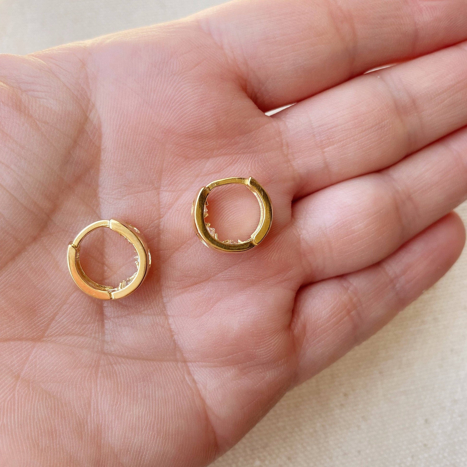 Ellie 18k Gold Filled Huggie Hoop Earrings
