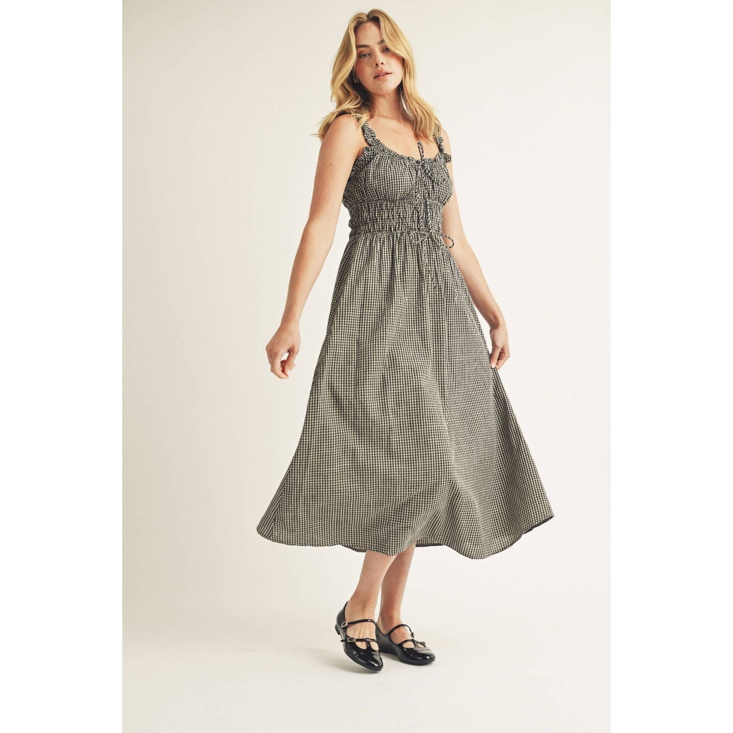 Midnights Gingham Midi Dress