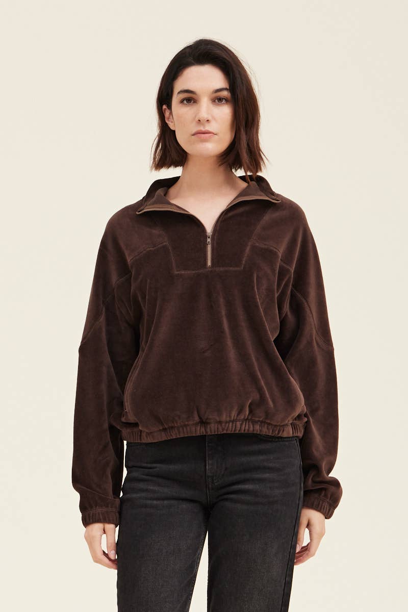 Cocoa Velvet Quarter Zip