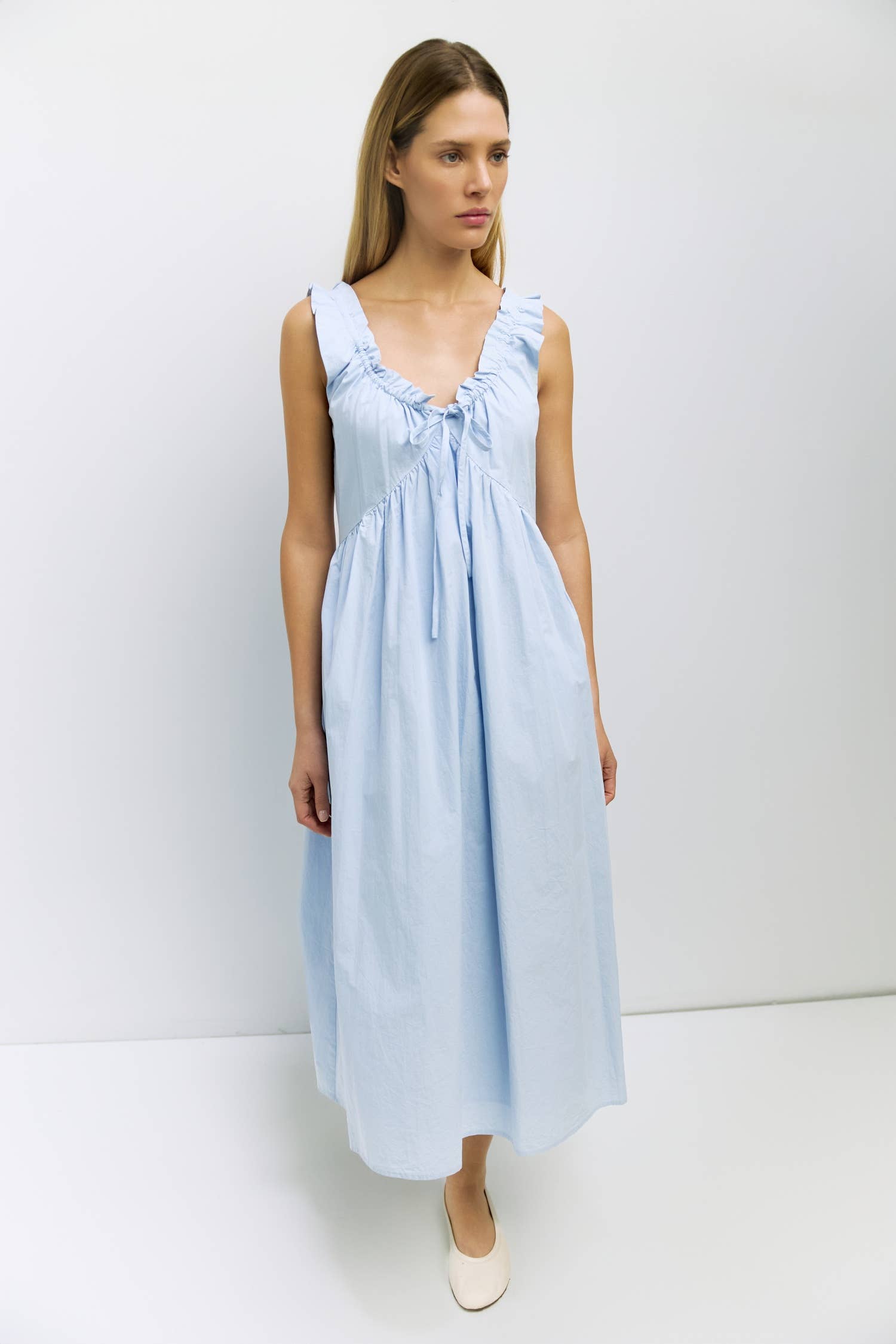 The Clare Poplin Midi Dress