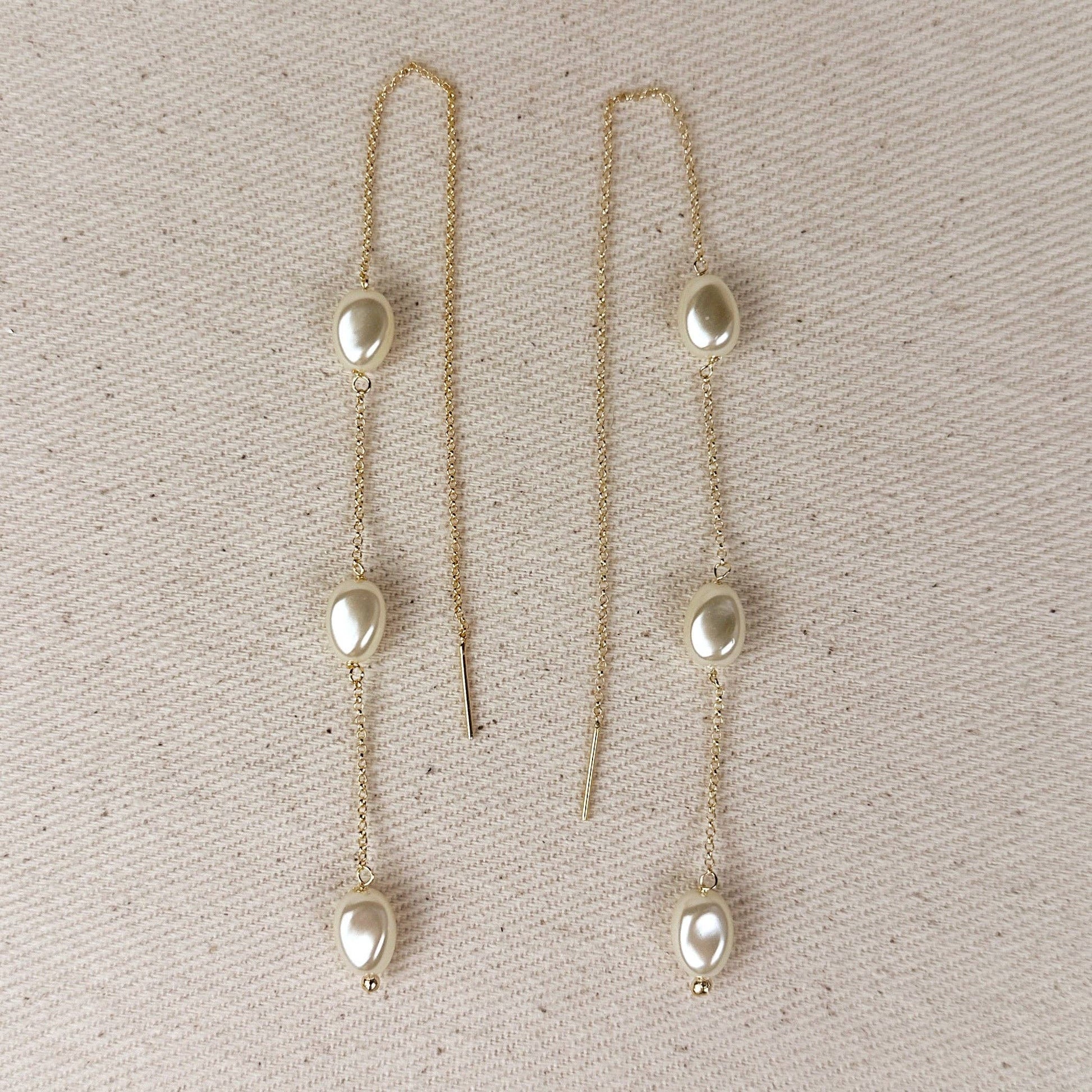 Margot Baroque Pearl Threader Earrings