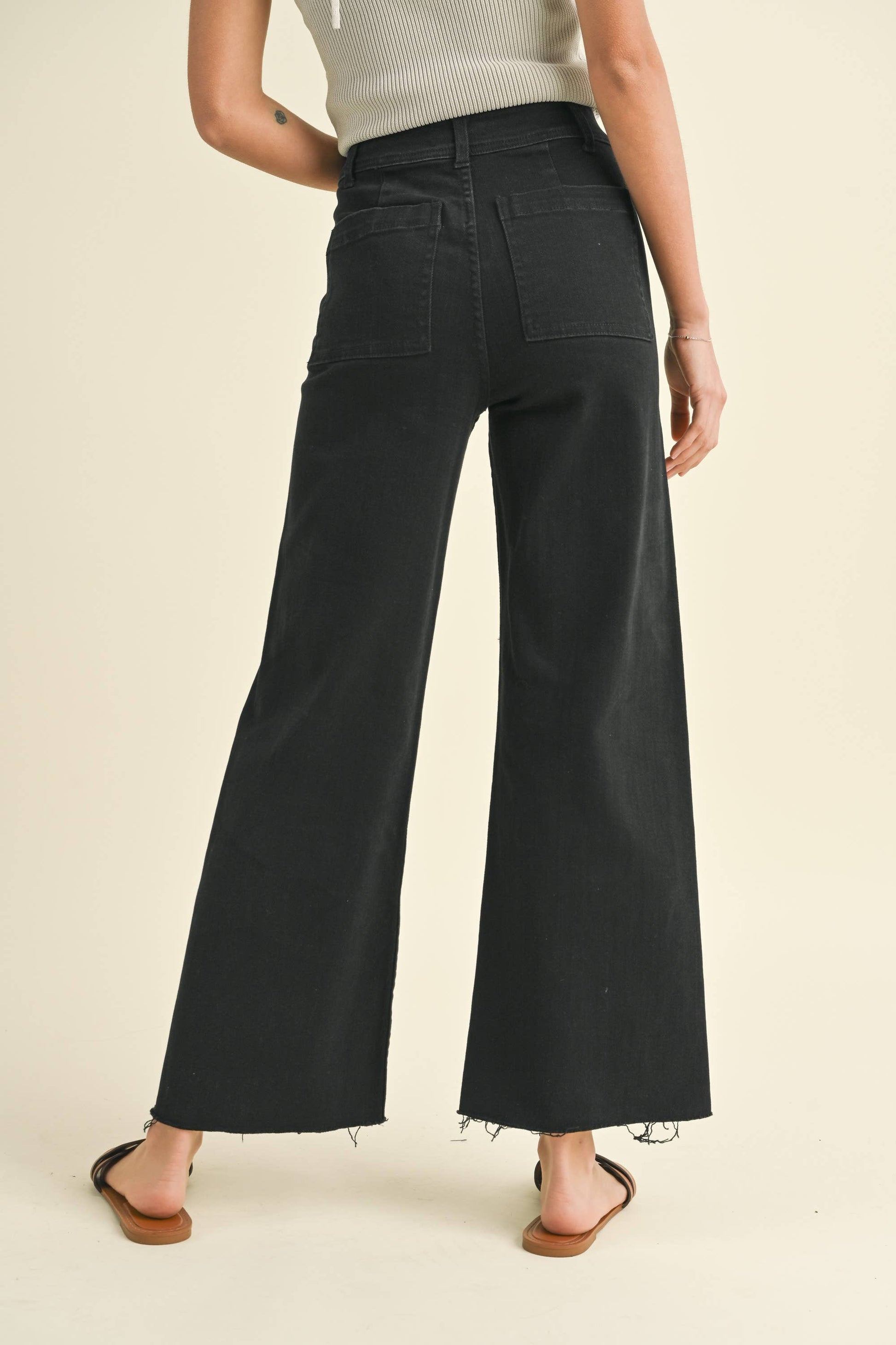 Gabby Straight Wide Leg Denim Pants