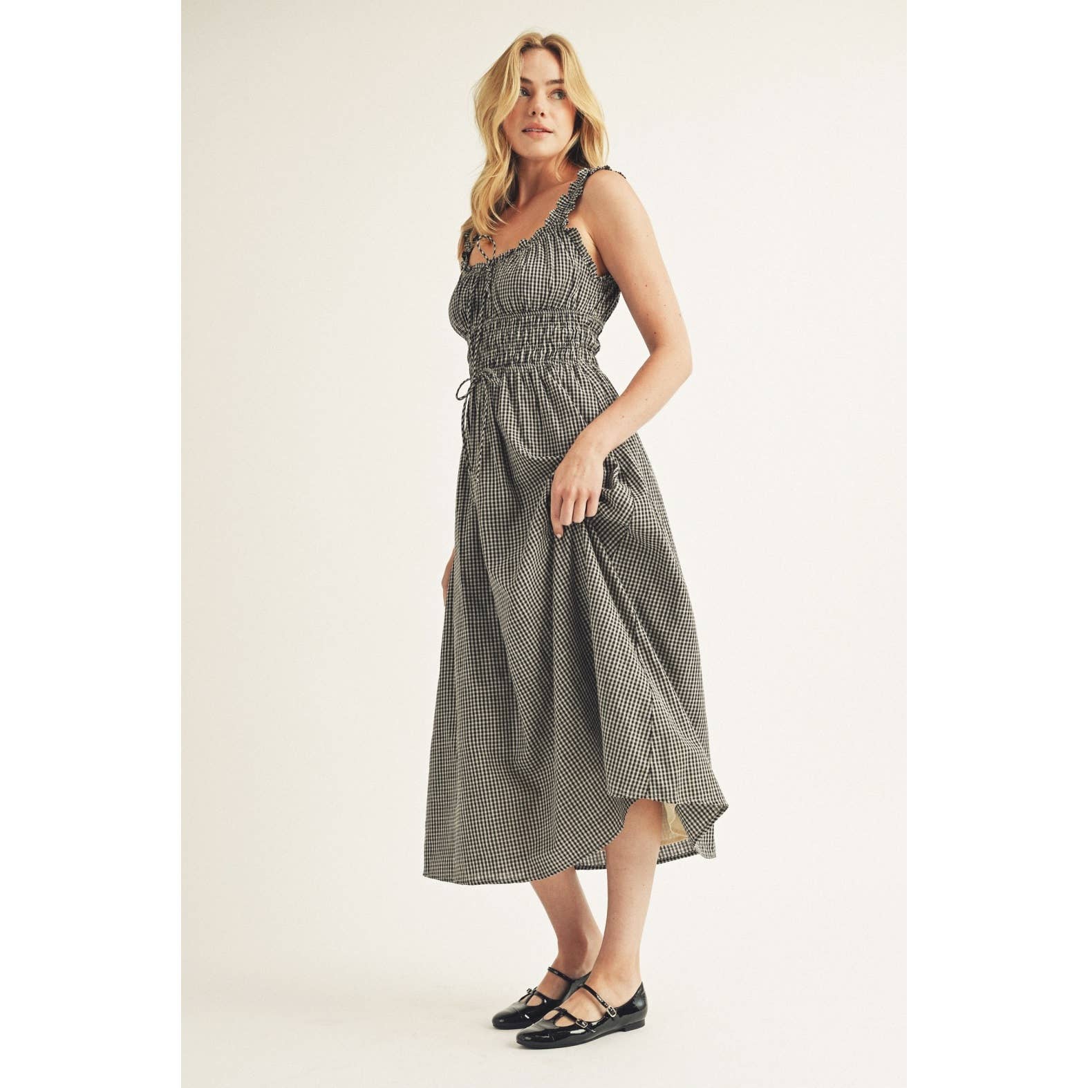 Midnights Gingham Midi Dress