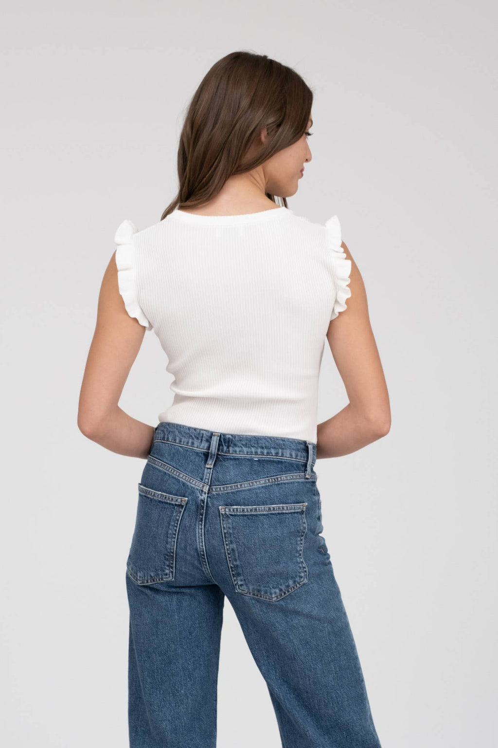 Layla Ruffle Ribbed Top