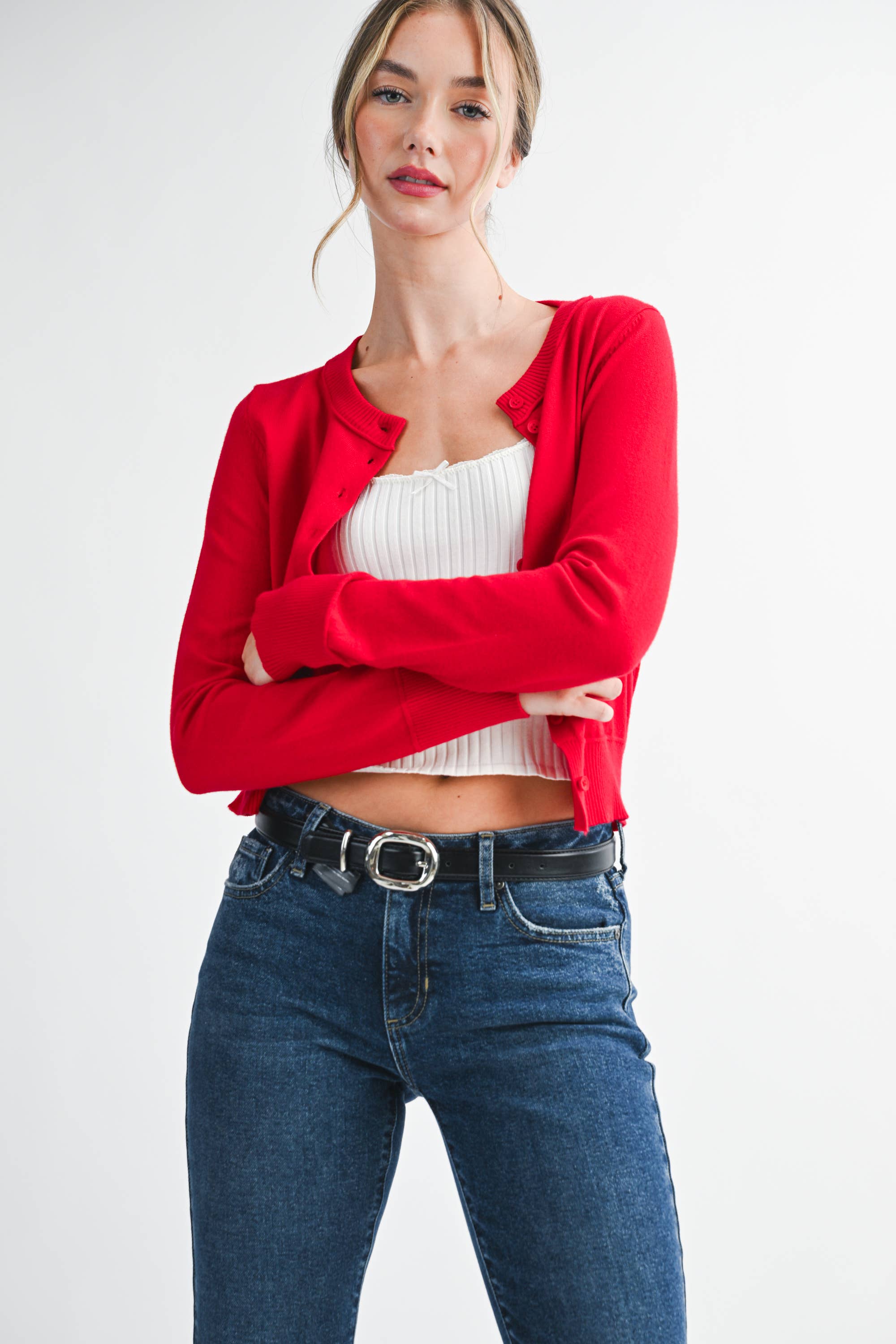 Sierra Ribbed Button-Up Knit Cardigan