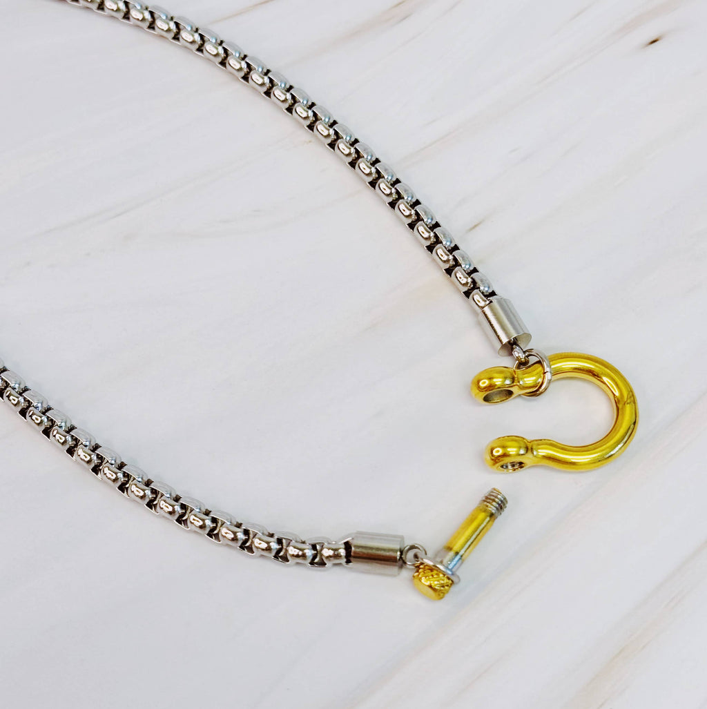 Maxine Two Tone Box Chain Necklace