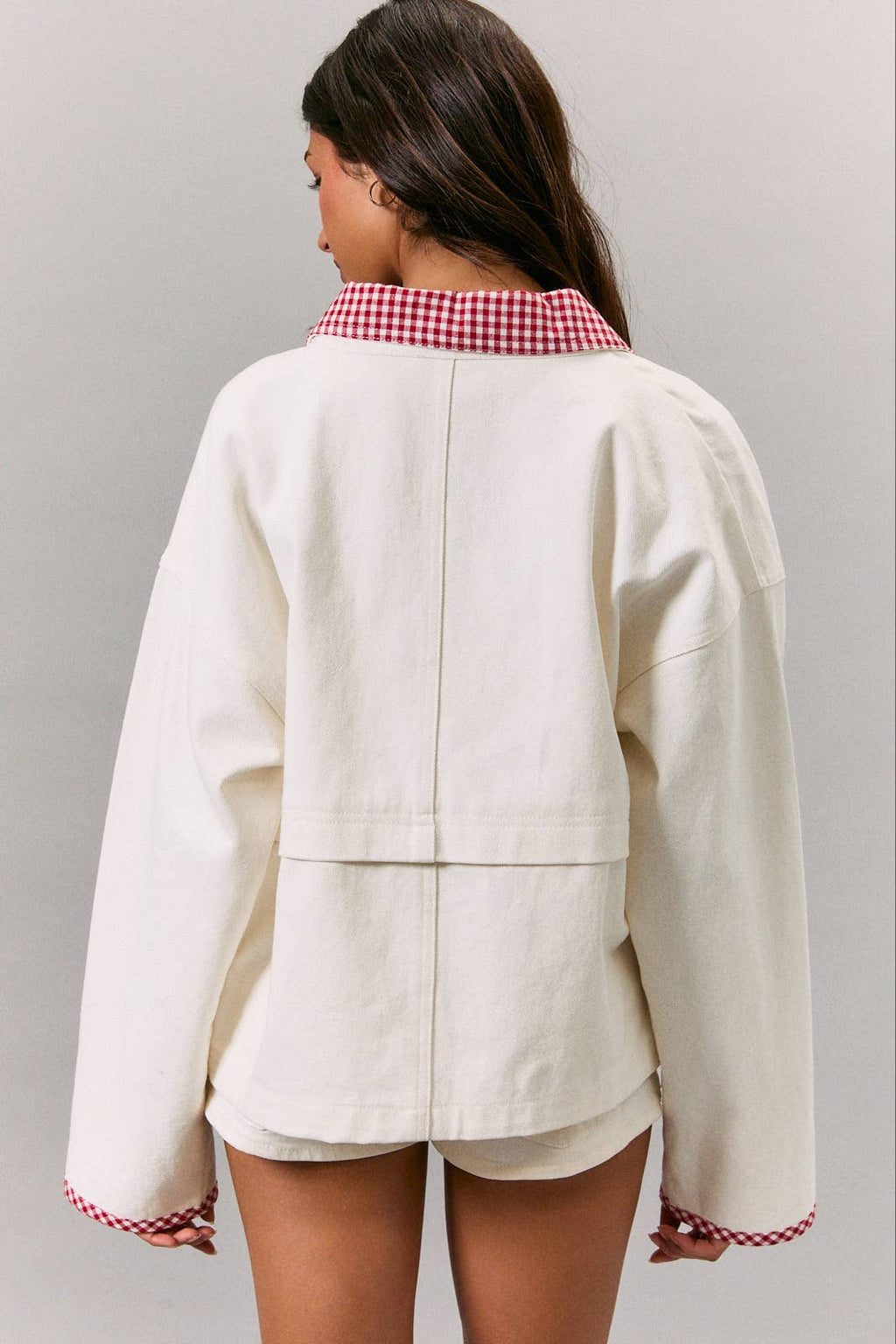Chelsie Gingham Trim Jacket